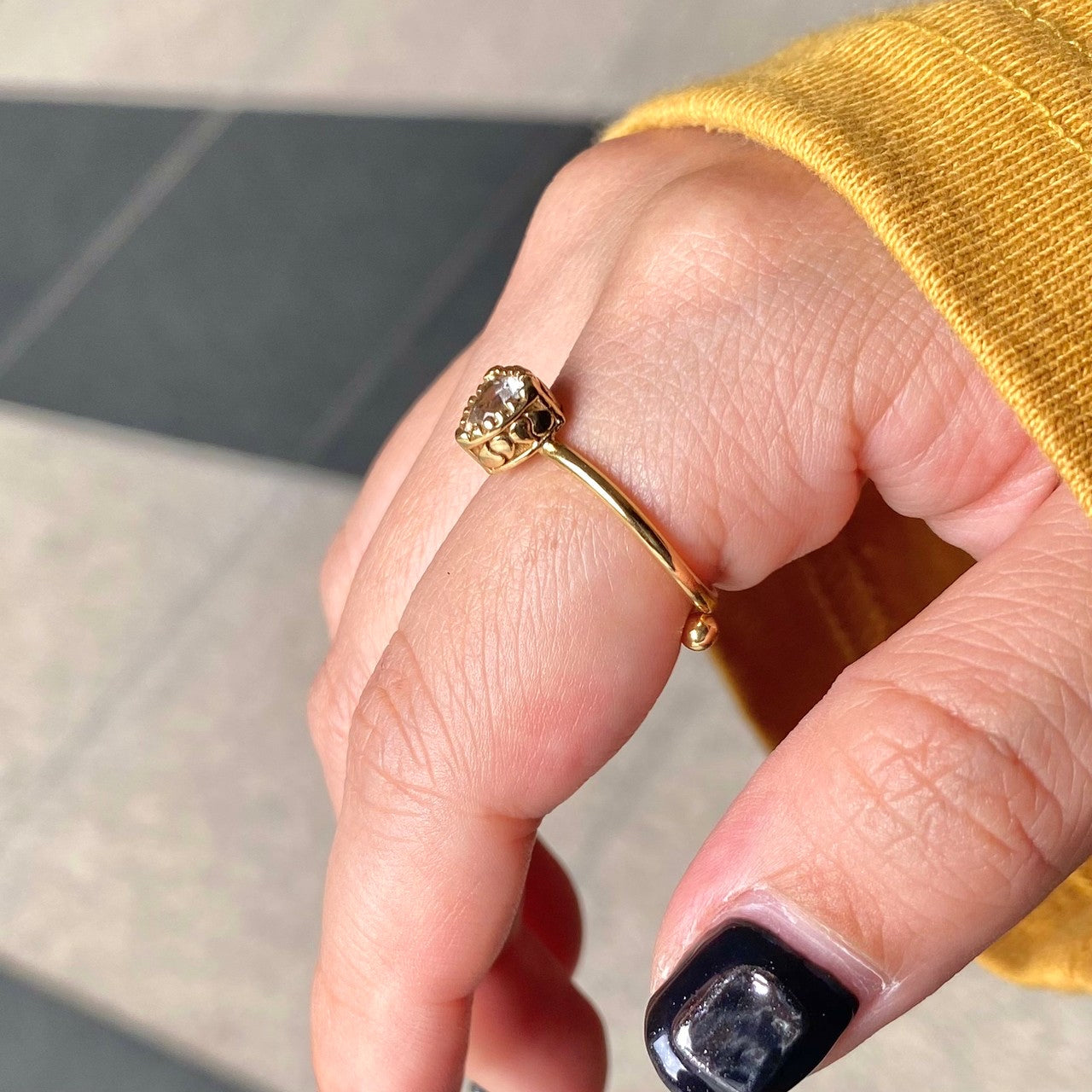 Brass petit ring〈clear〉