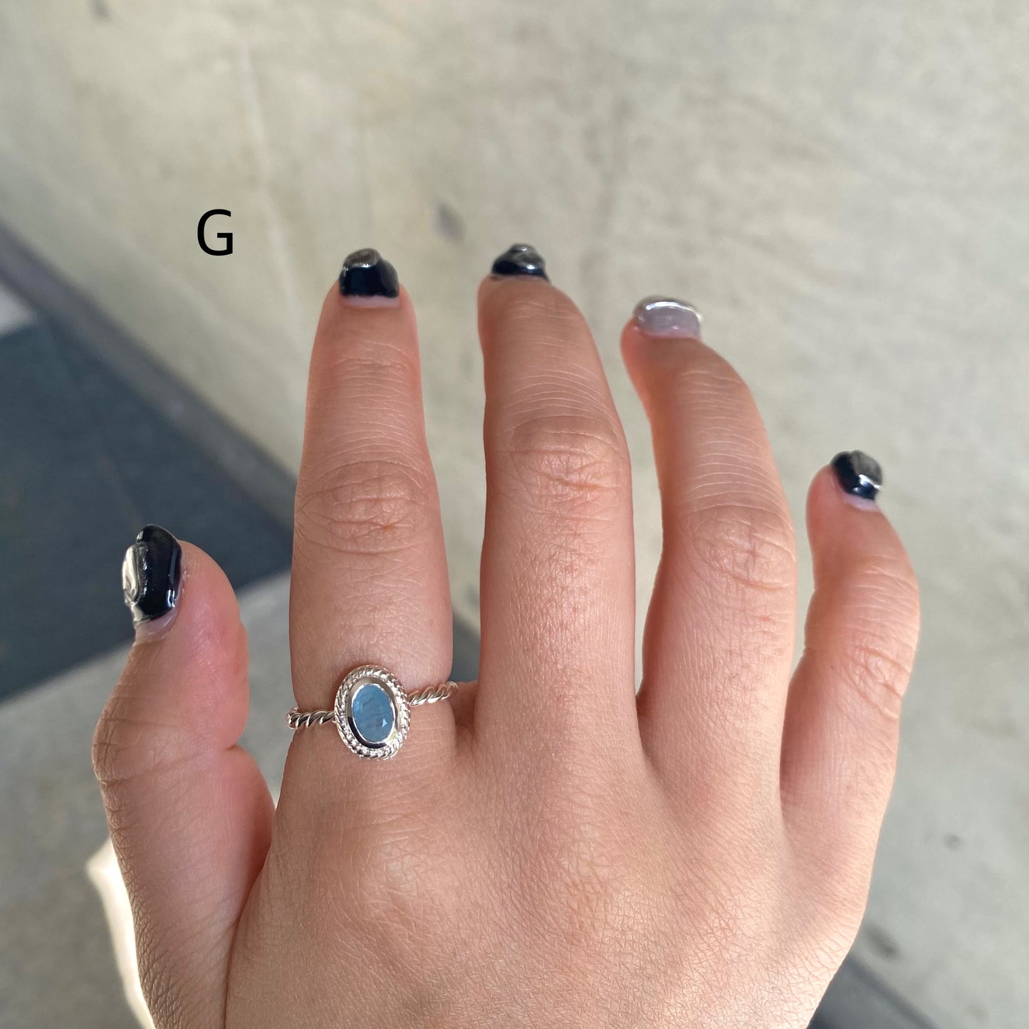 Silver925 petit ring〈blue〉