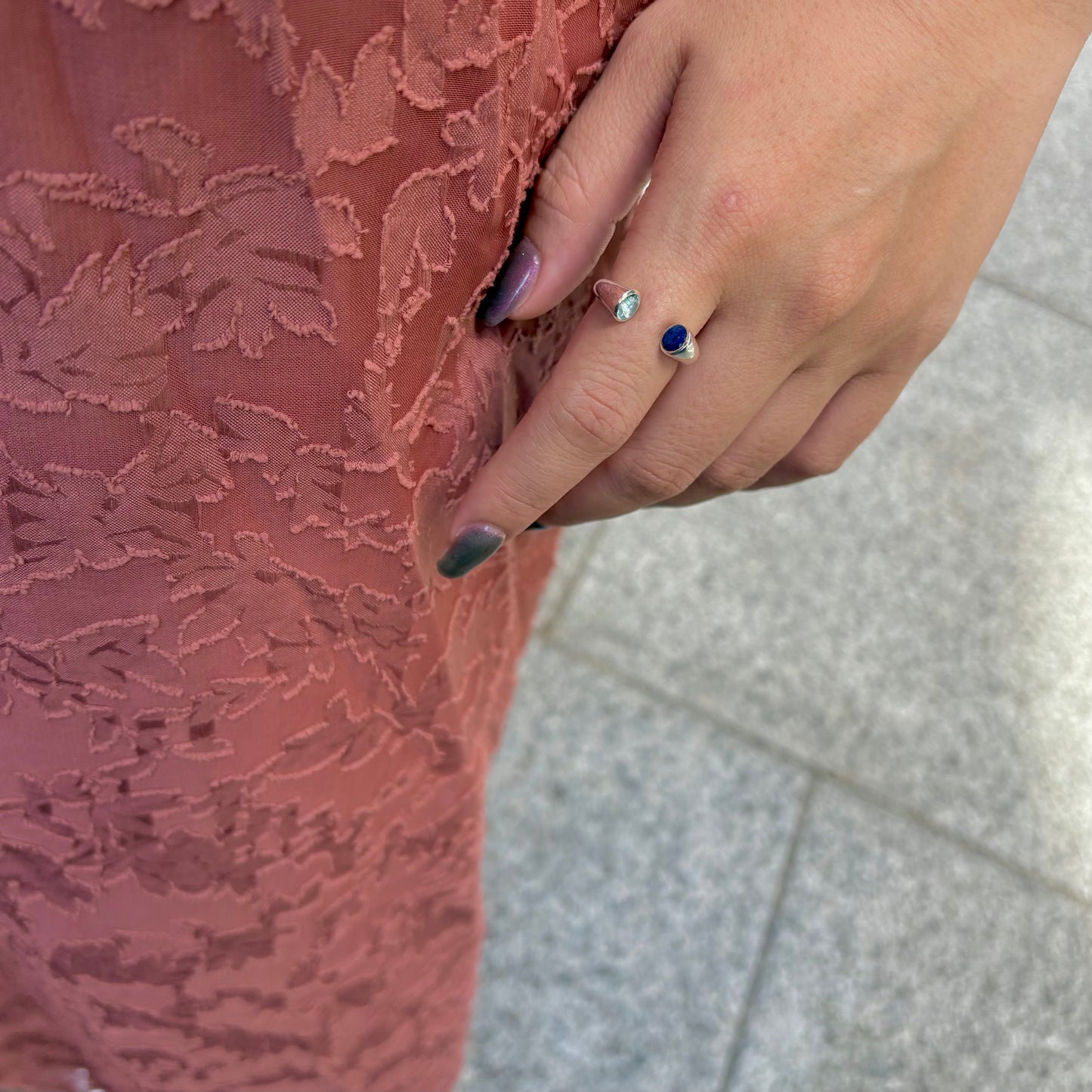 Silver925 2stone ring 19