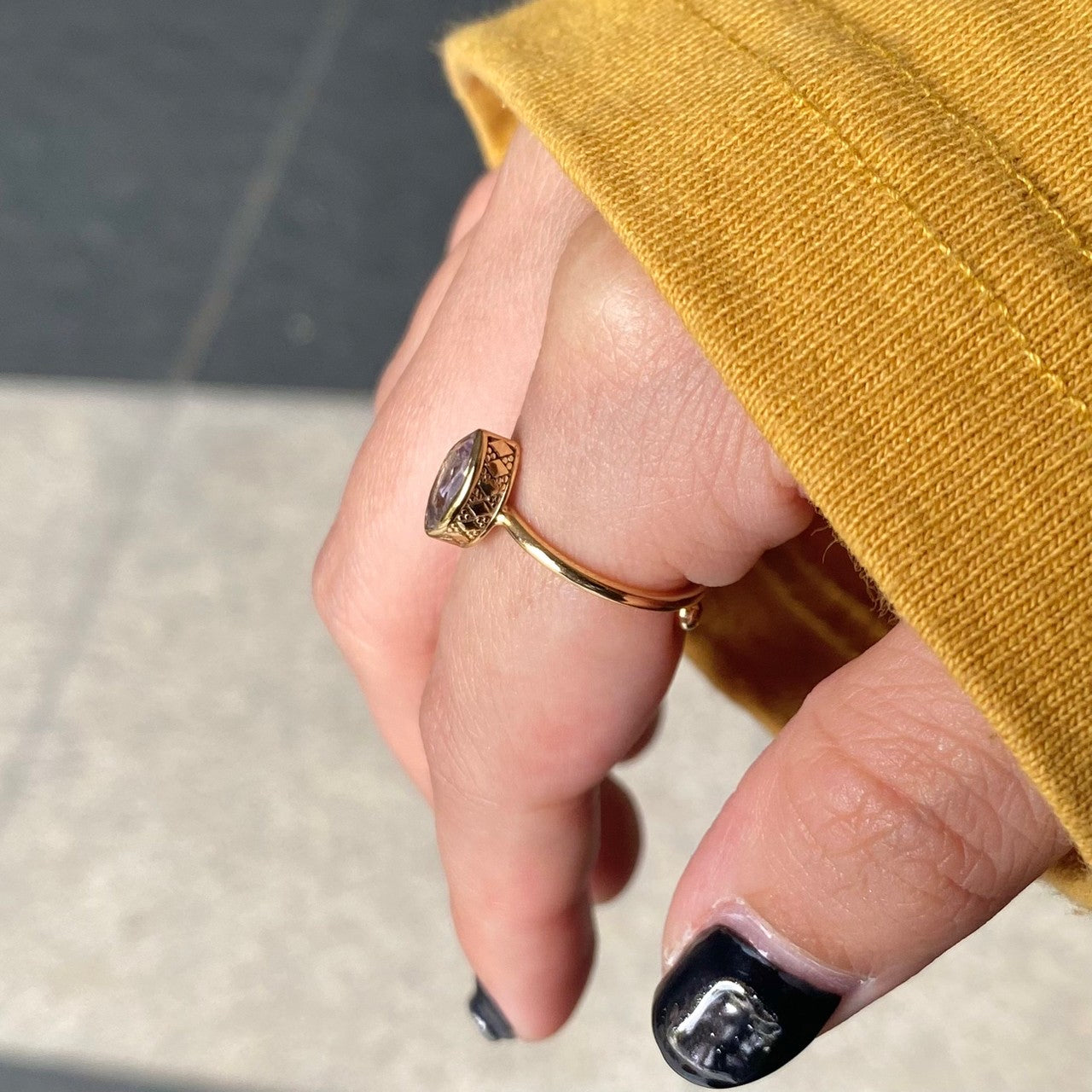 Brass petit ring〈purple〉