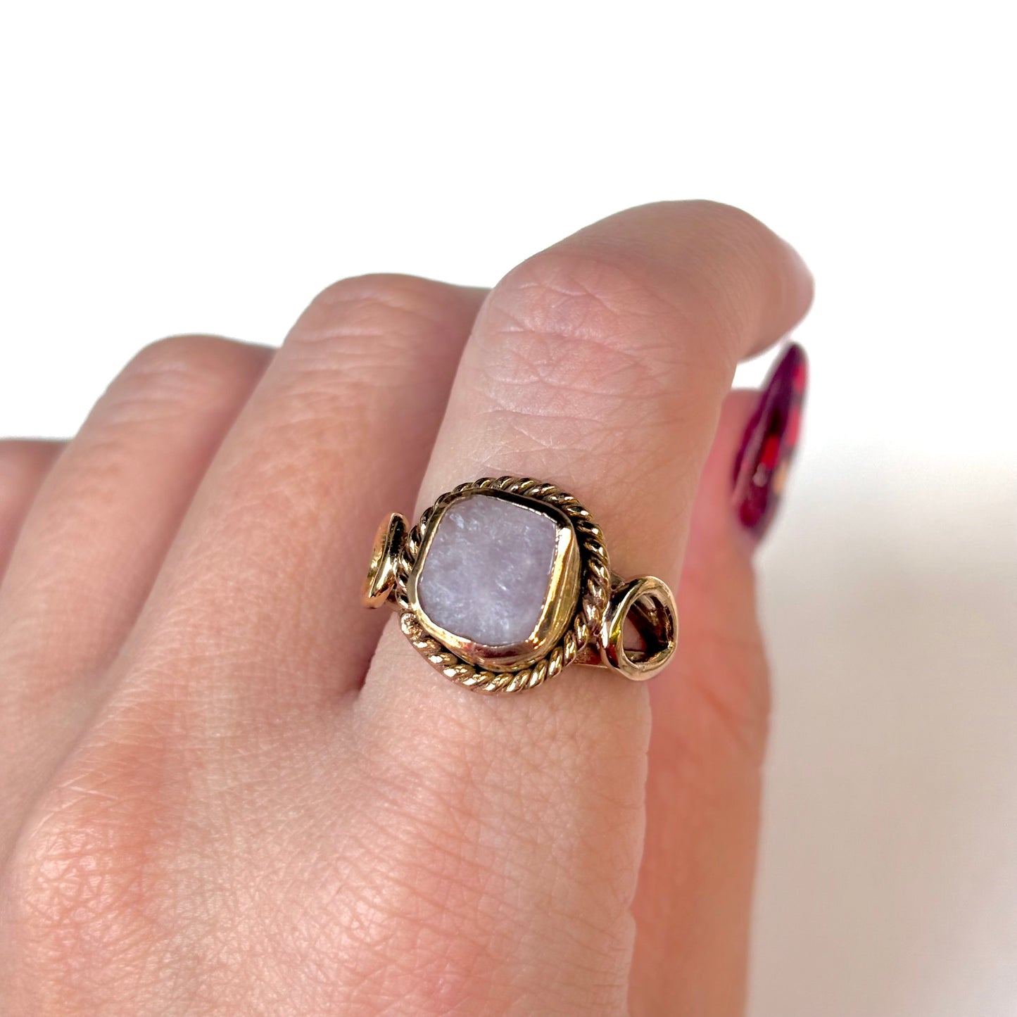 Brass rough design ring