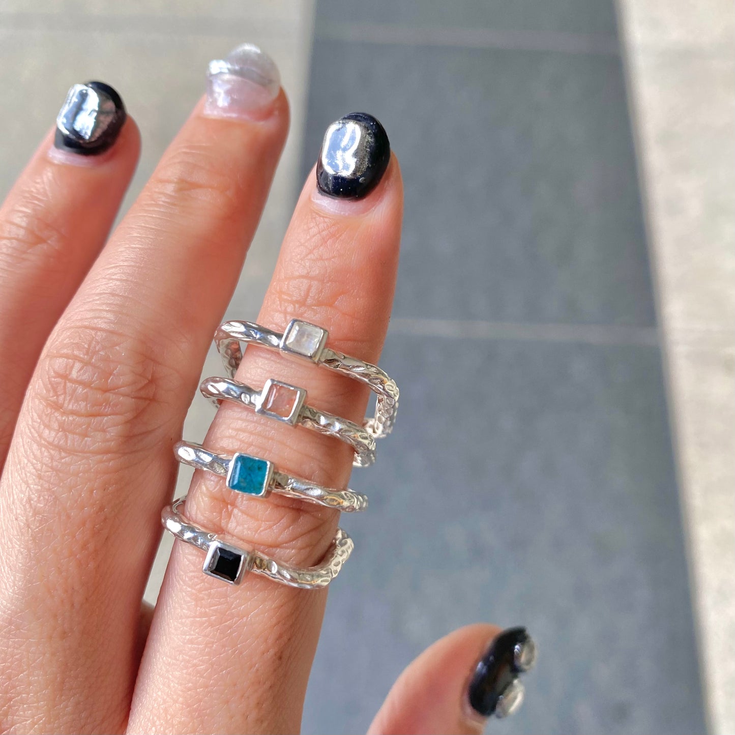 Silver925 square petit ring