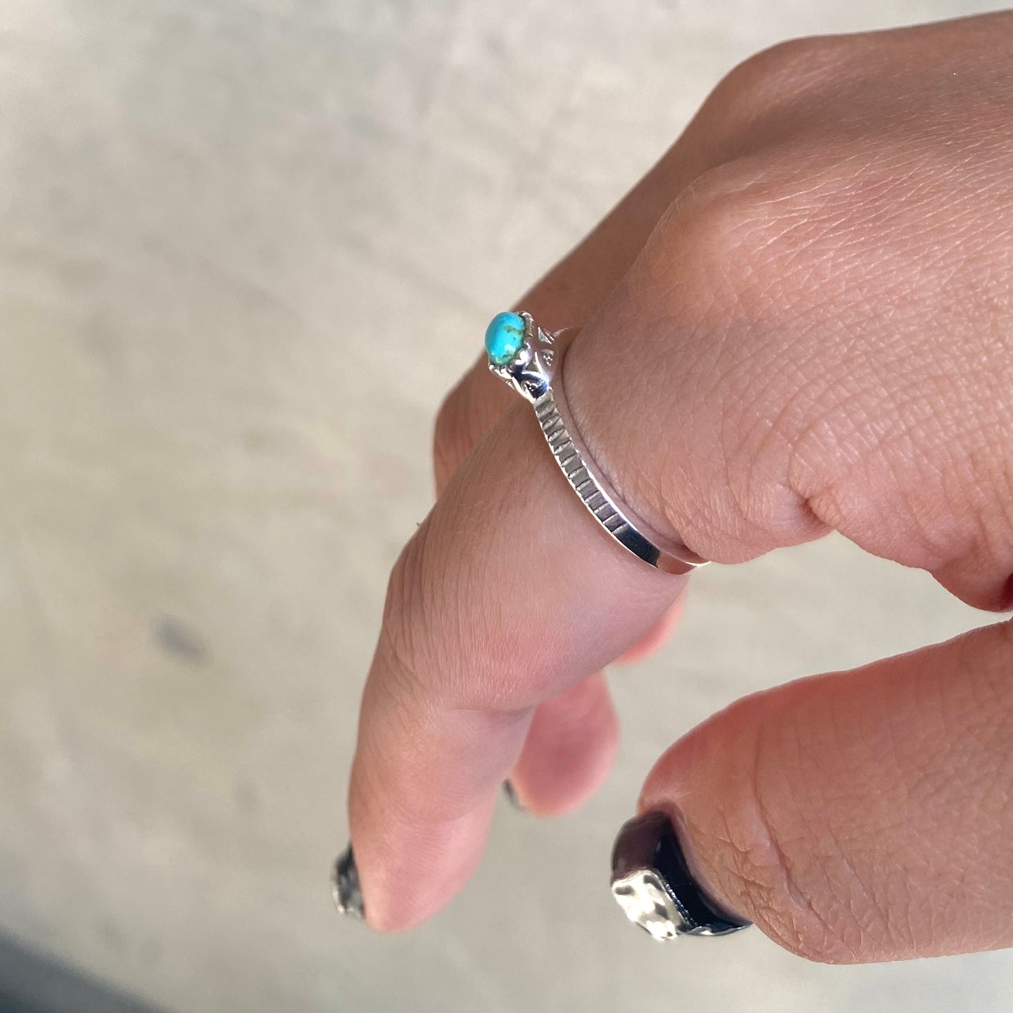 Silver925 petit ring〈blue〉