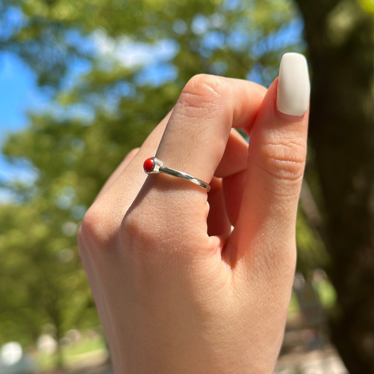 Italy red coral ring 2