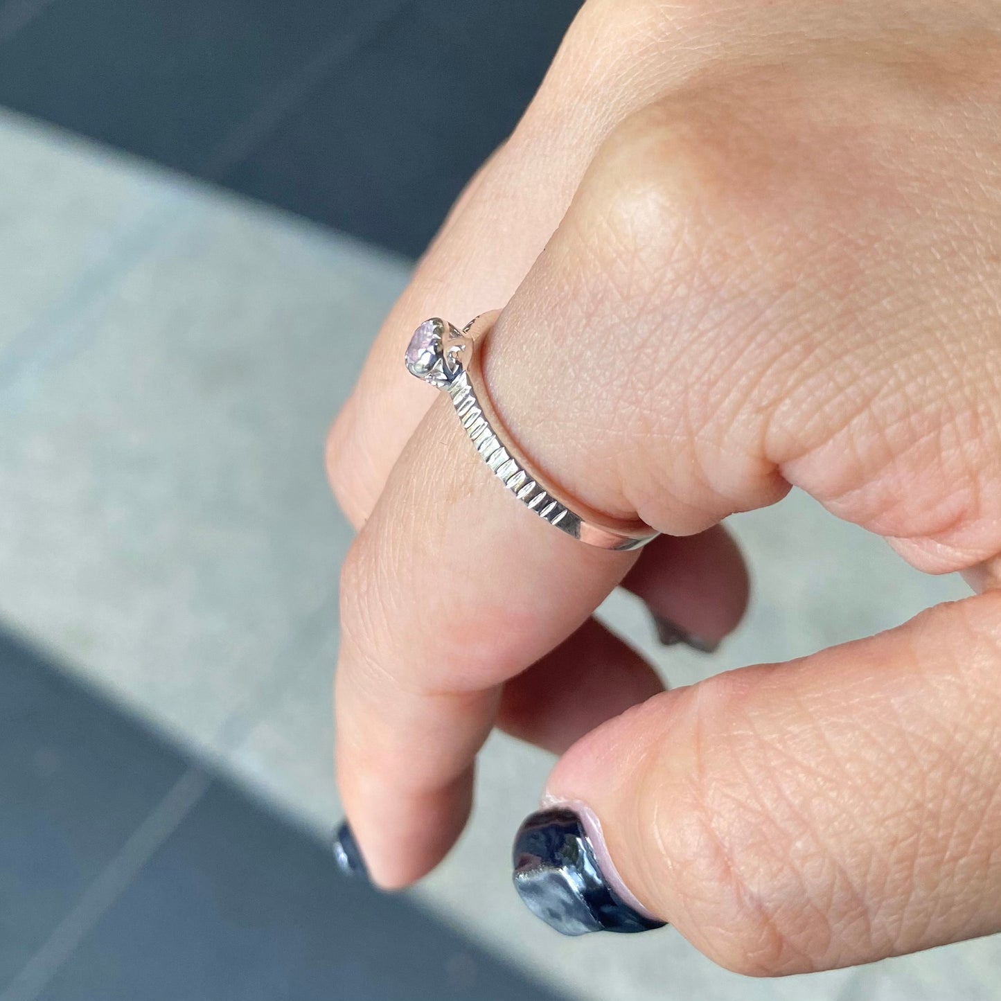 Silver925 petit ring〈pink〉
