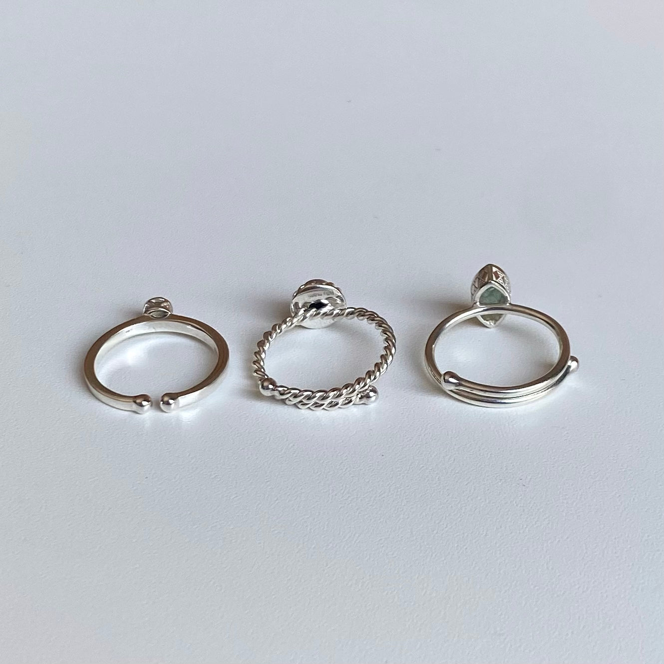 Silver925 petit ring〈green〉