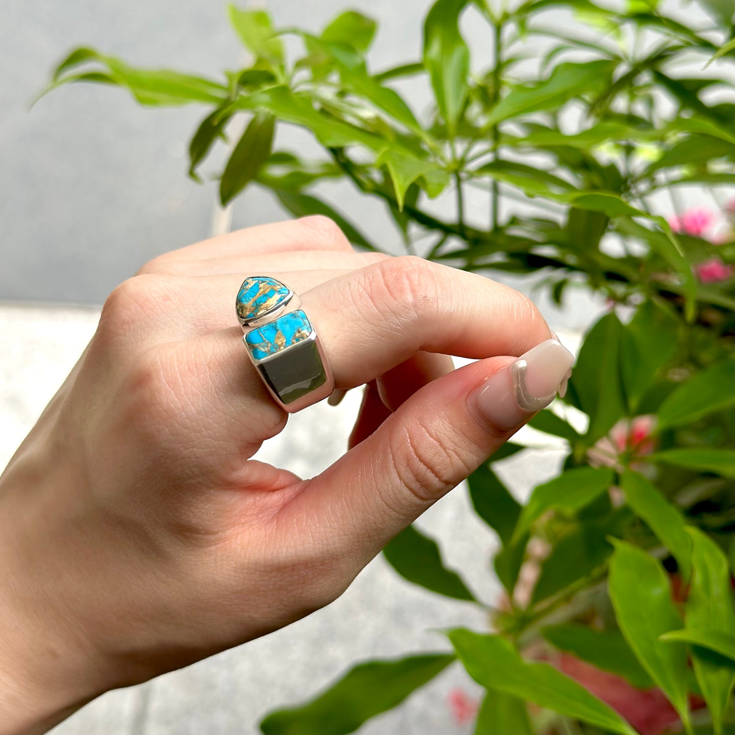 Silver925 2stone ring 9