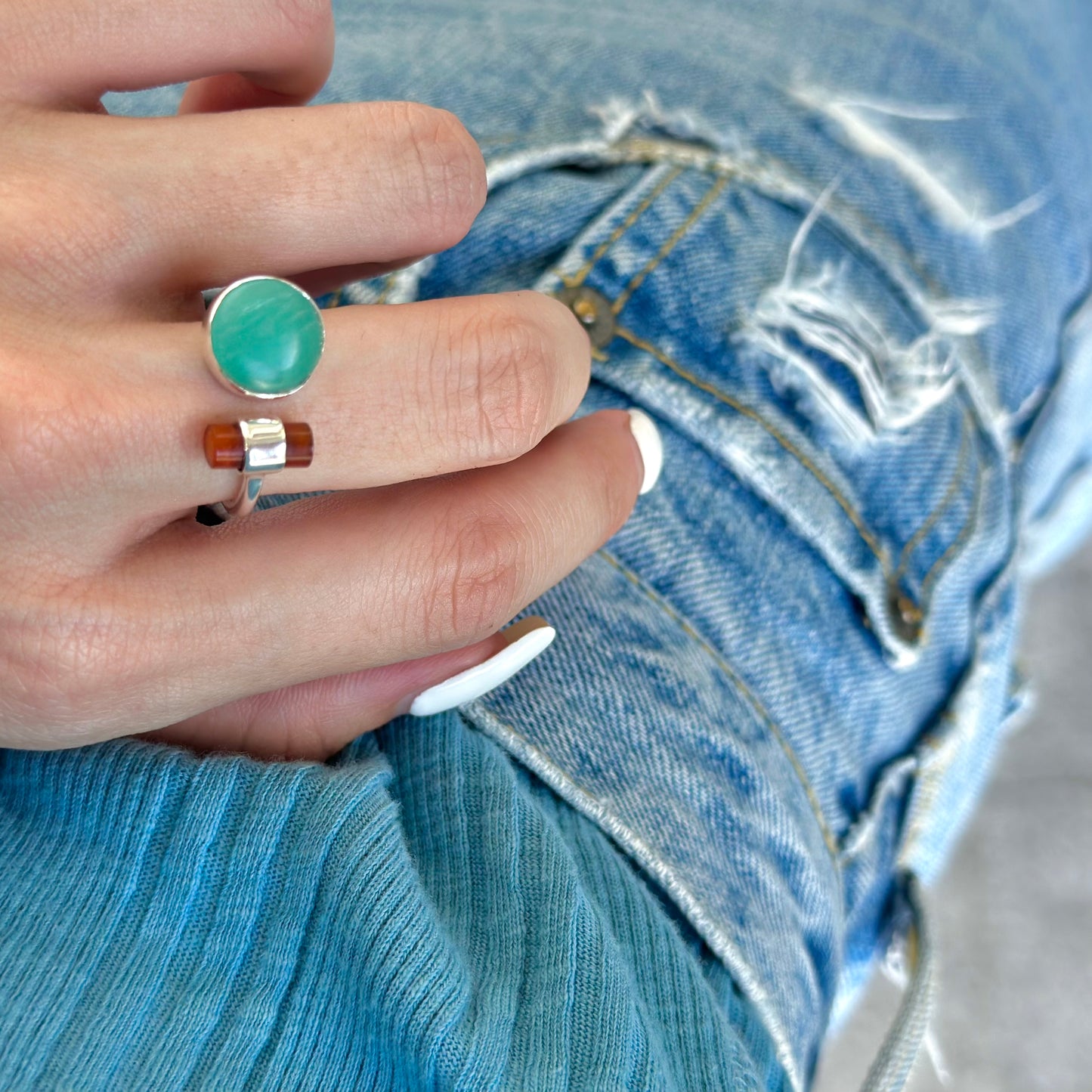 Silver925 2stone ring 6
