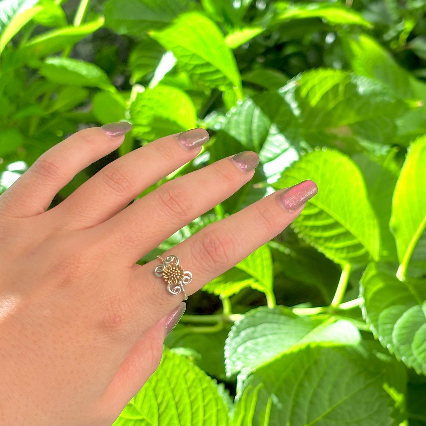 Flower plain ring 21