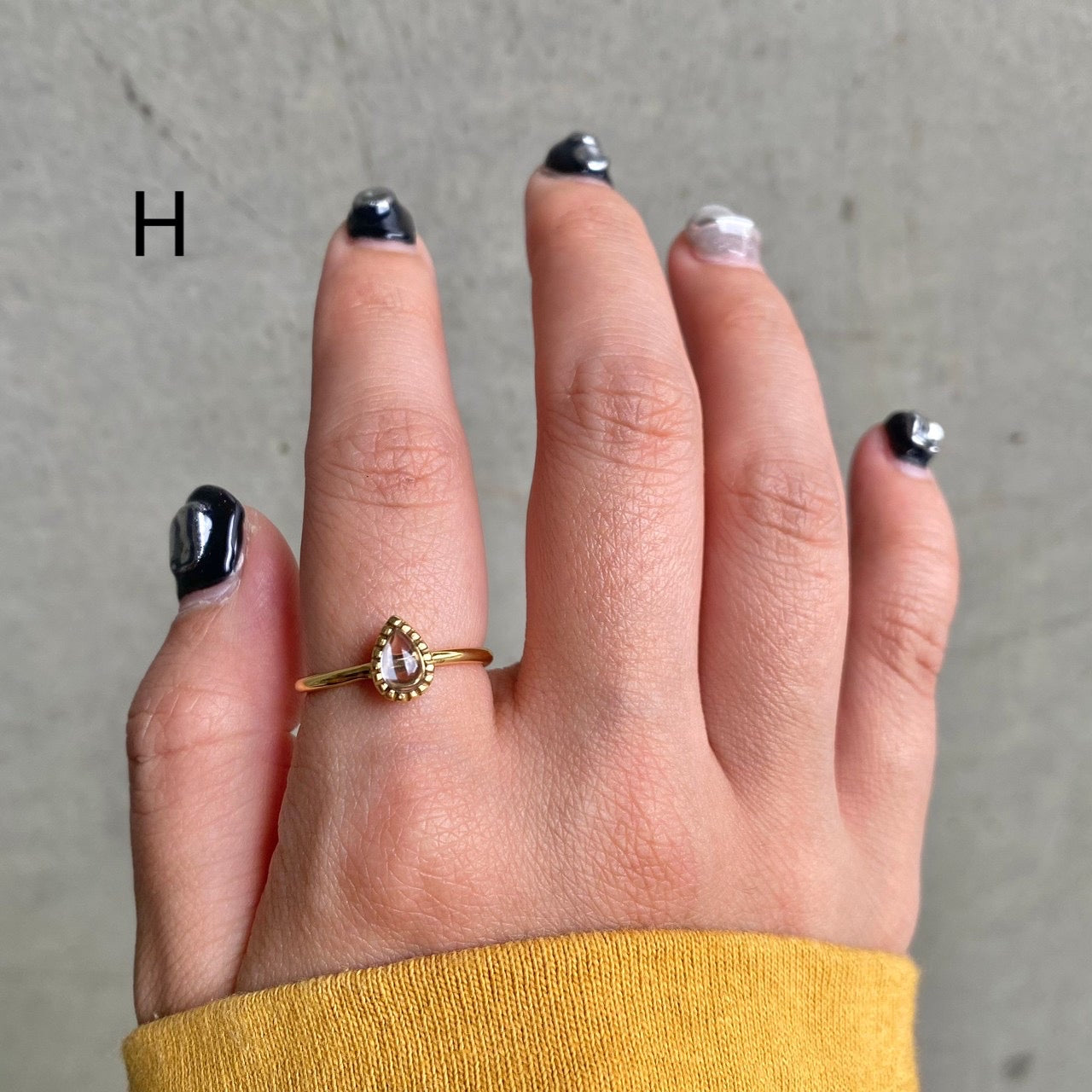 Brass petit ring〈clear〉