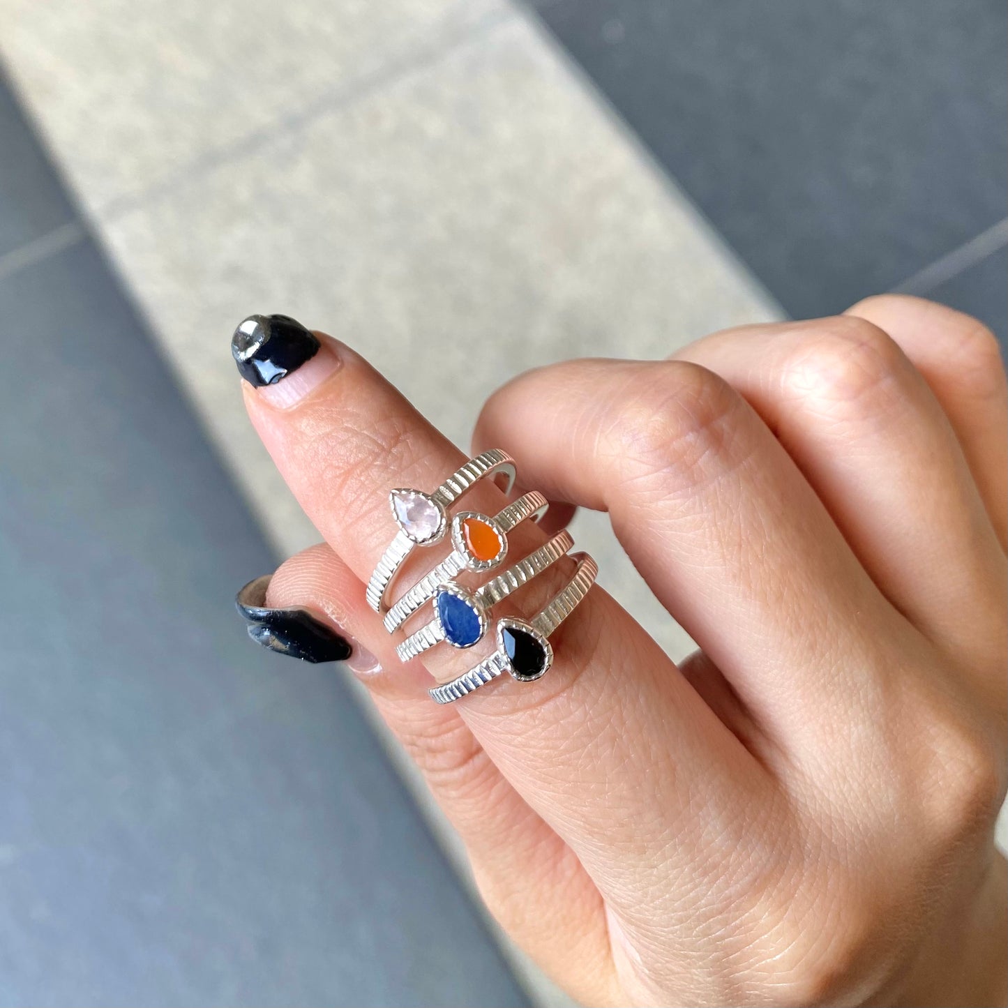 Silver925 petit ring〈drop〉
