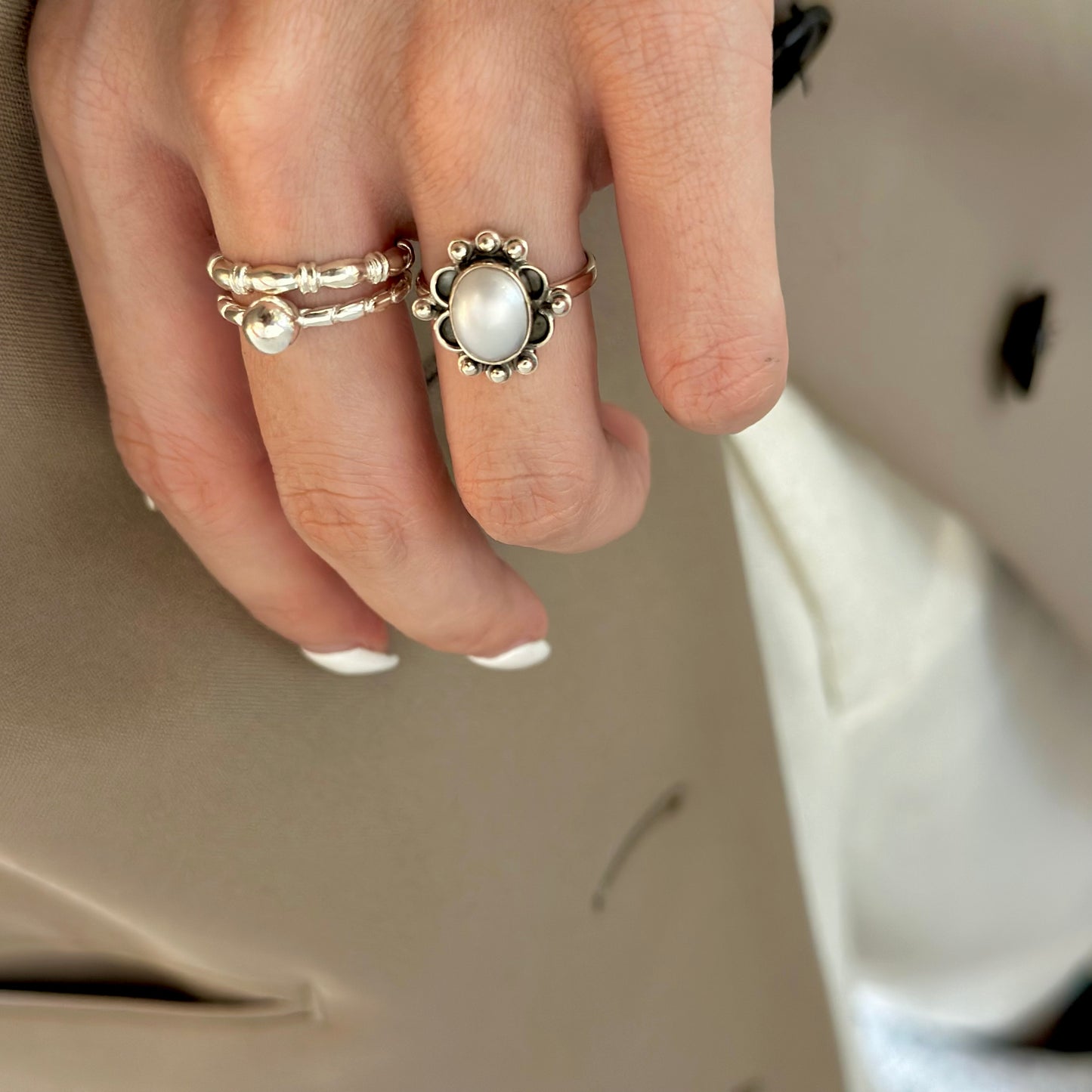 Pearl design ring 8