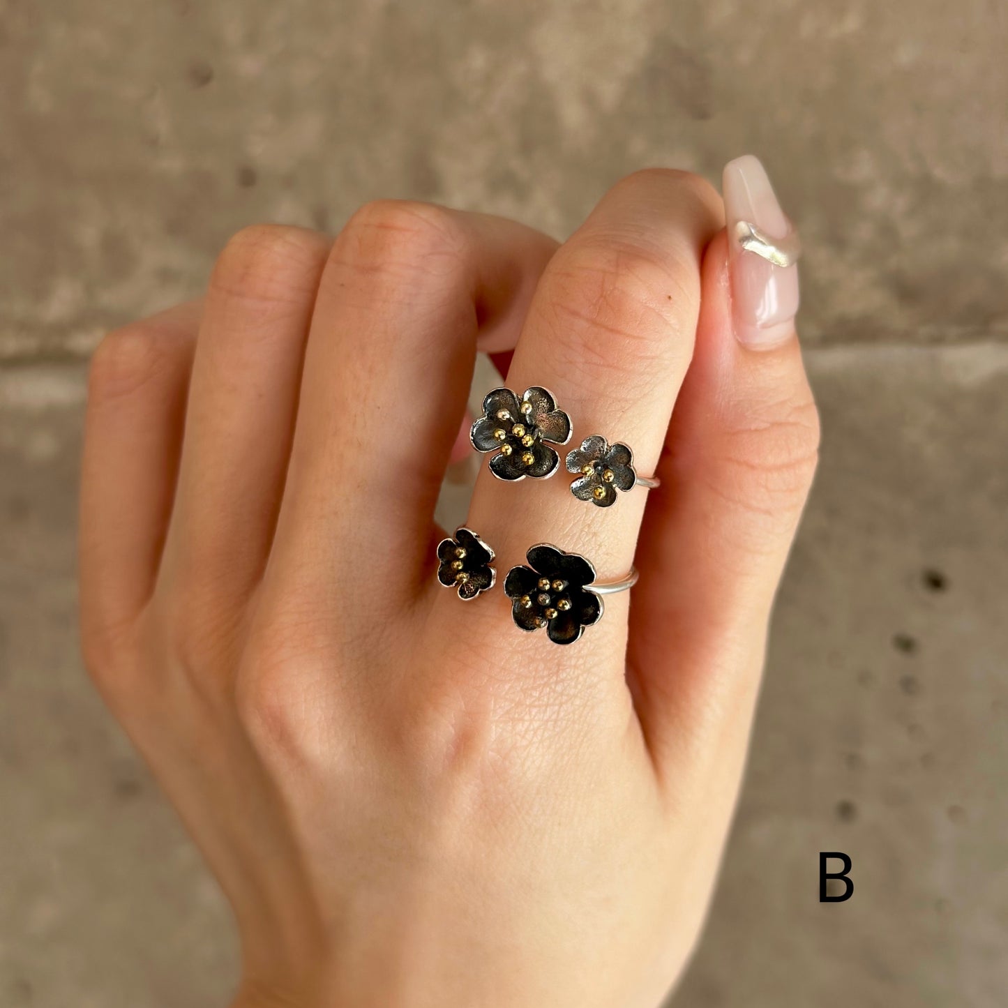 Flower plain ring