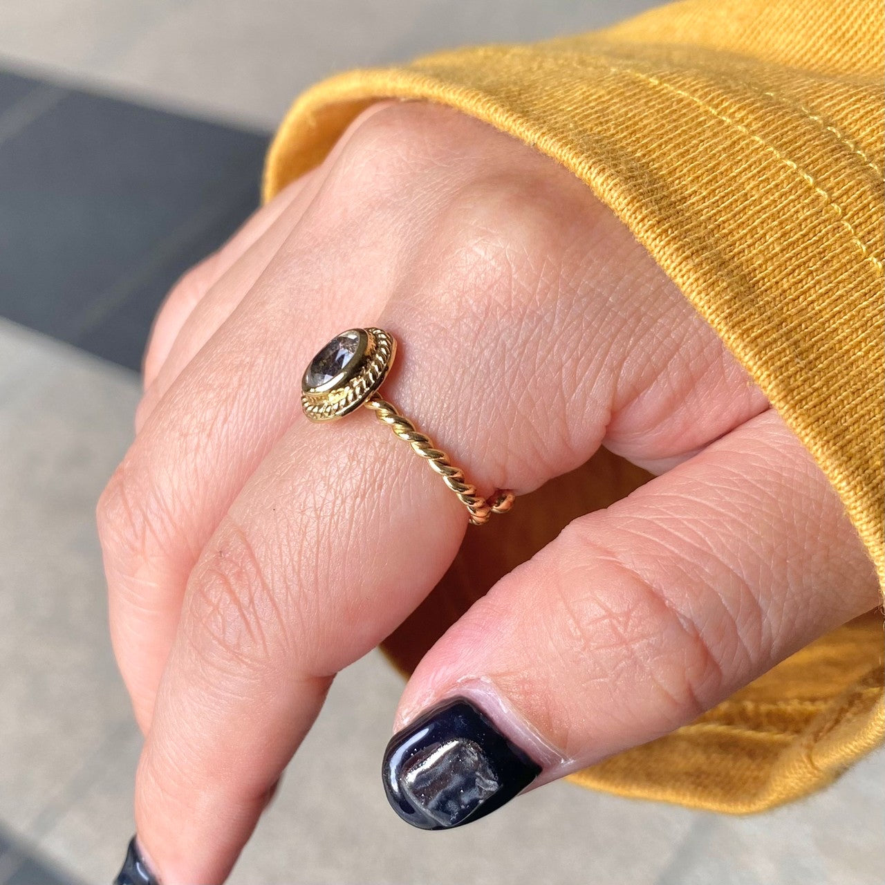 Brass petit ring〈clear〉
