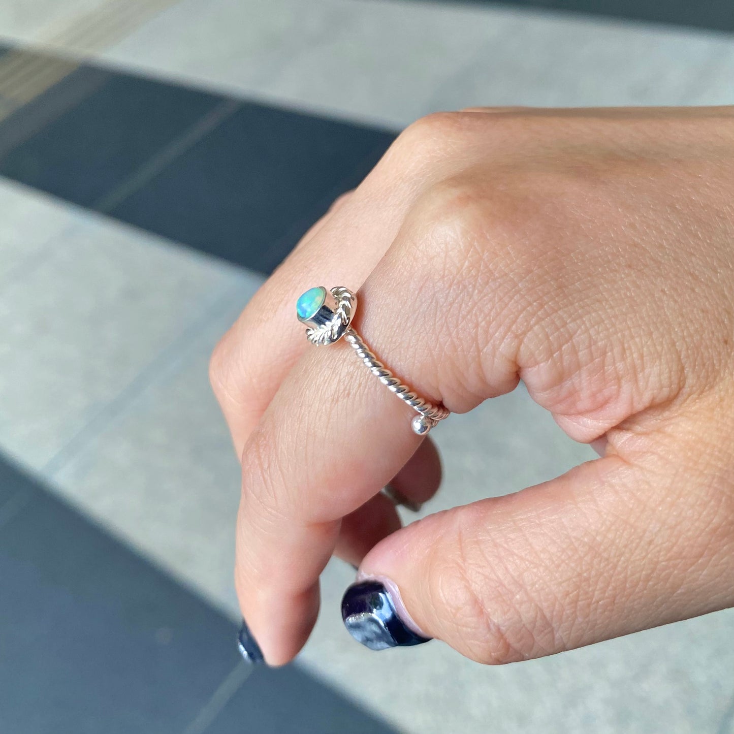 Silver925 petit ring〈white/clear〉