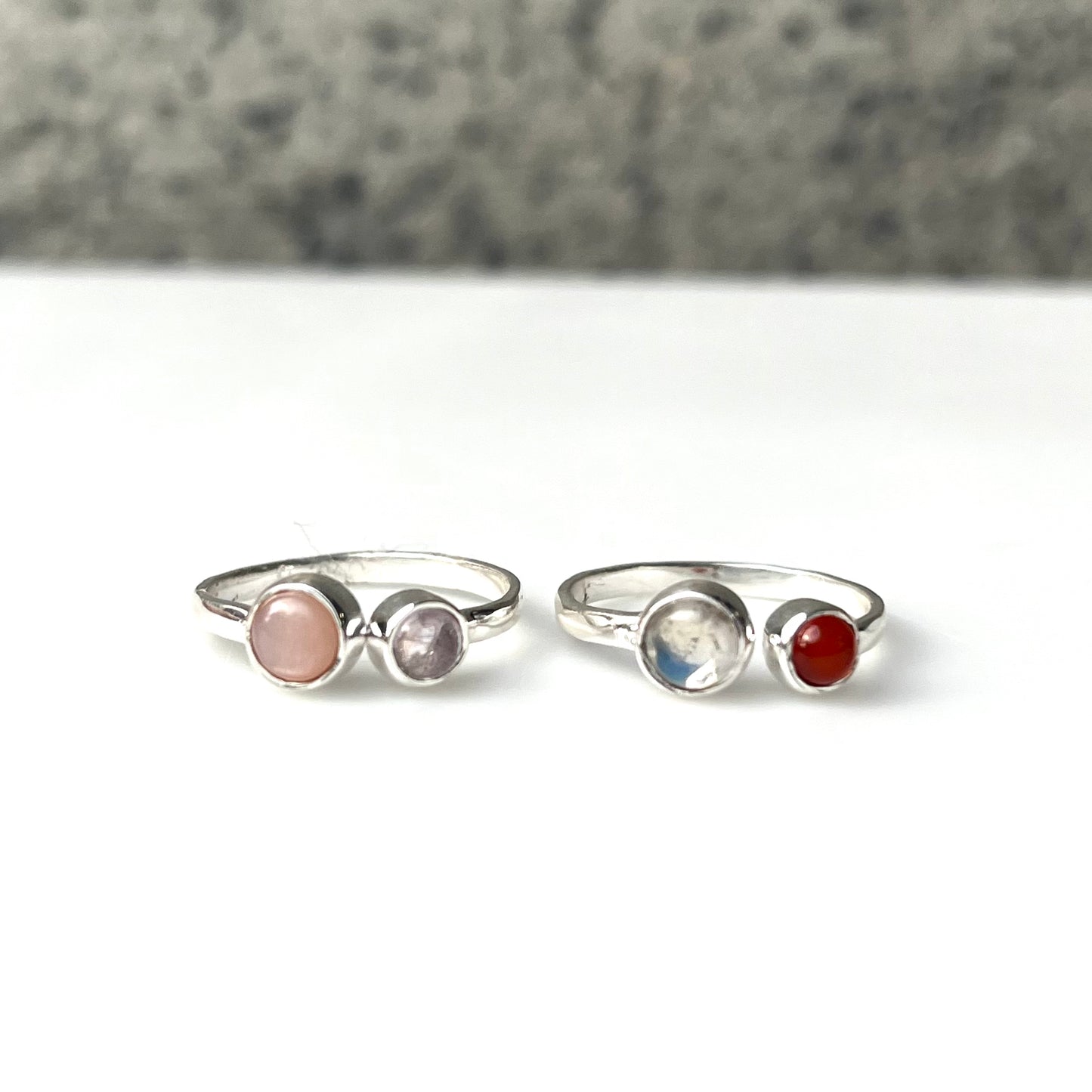 Silver925 2stone ring 19