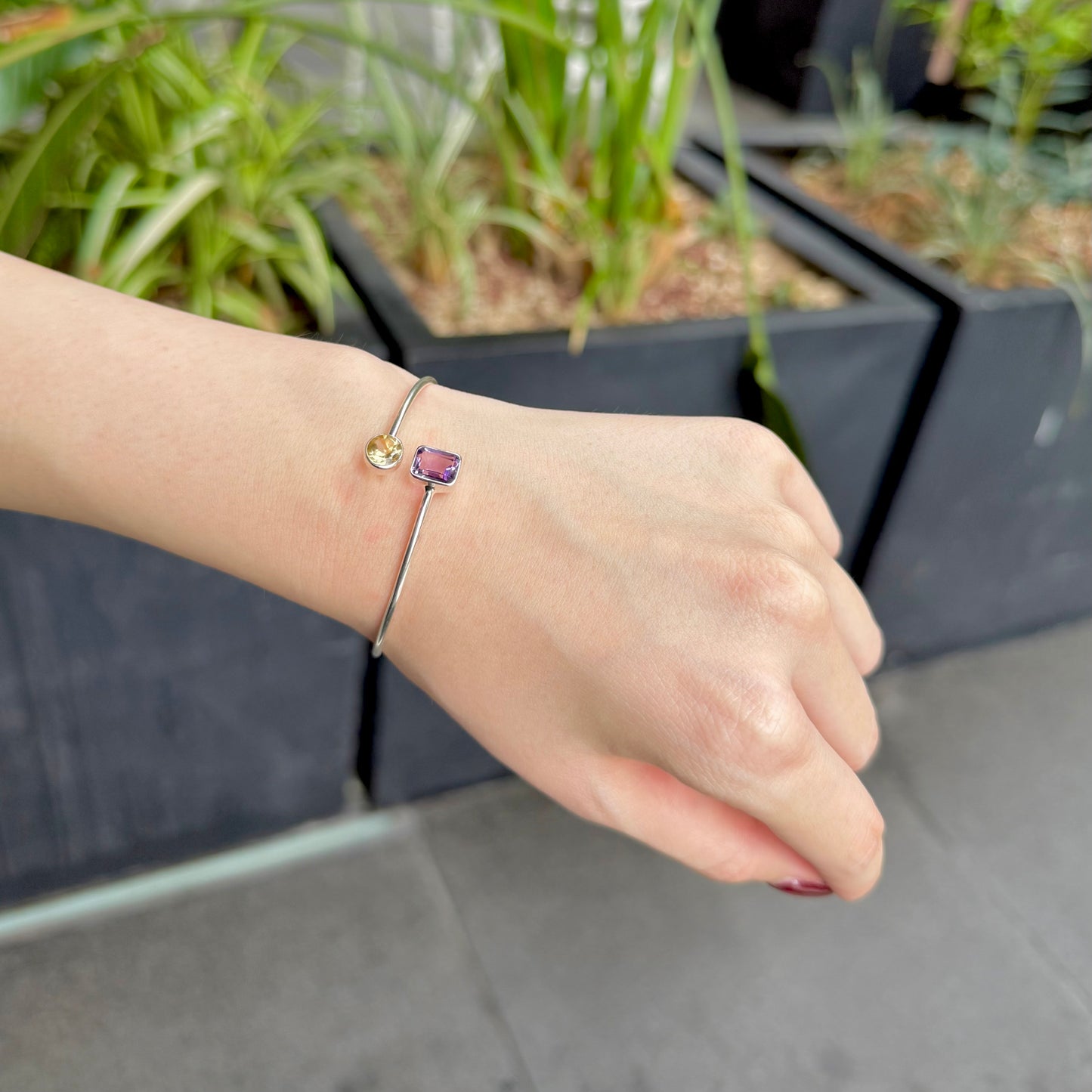 Silver925 2stone bangle 1