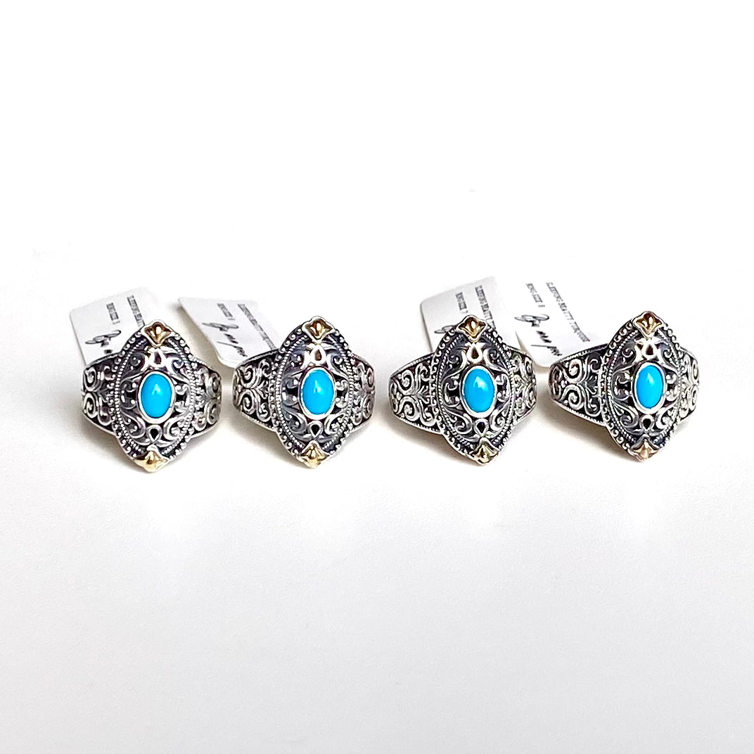 【poco】Turquoise design ring 5