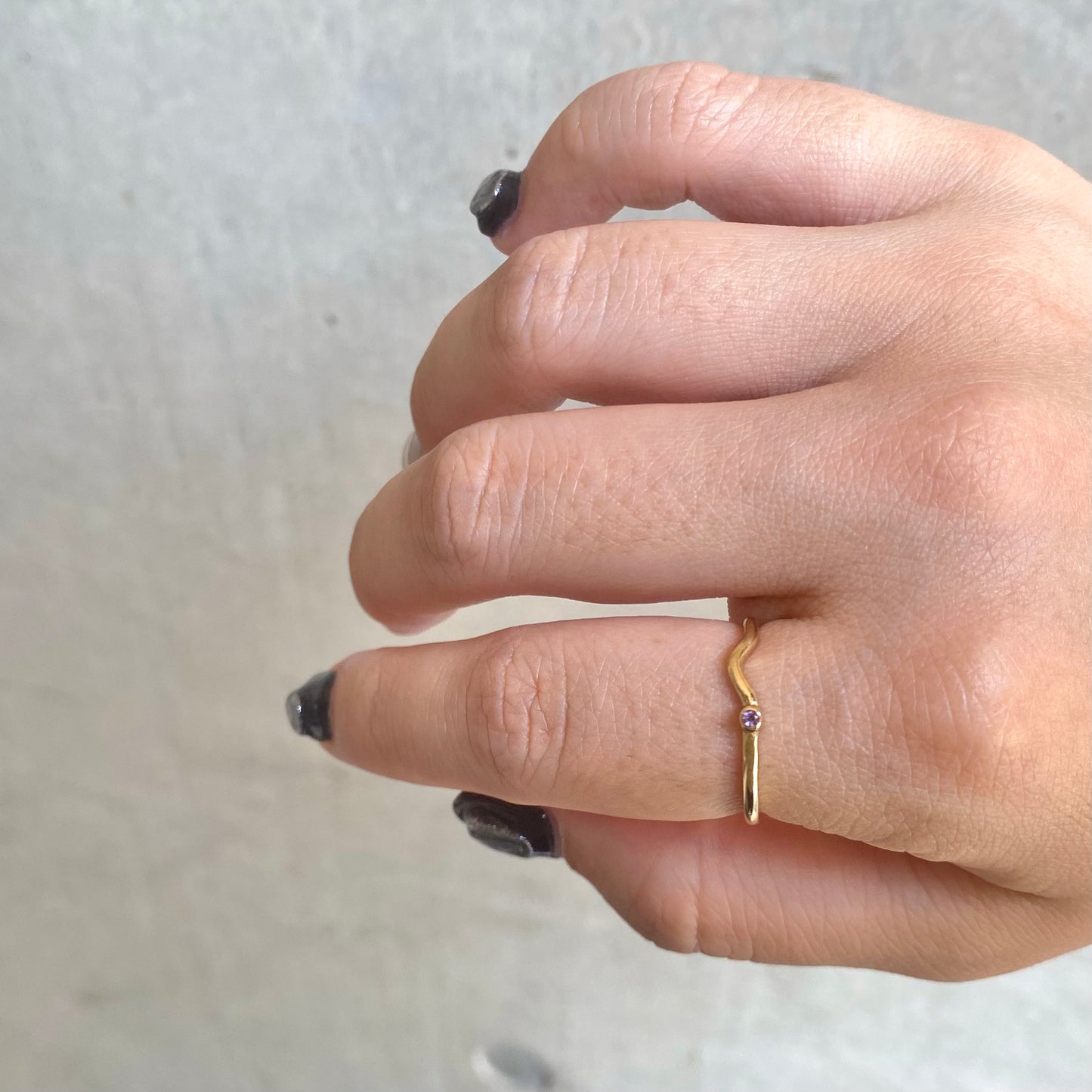 Brass petit wave ring 1