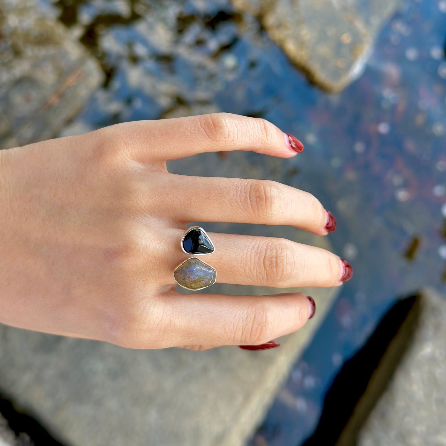 Roughcut 2stone ring