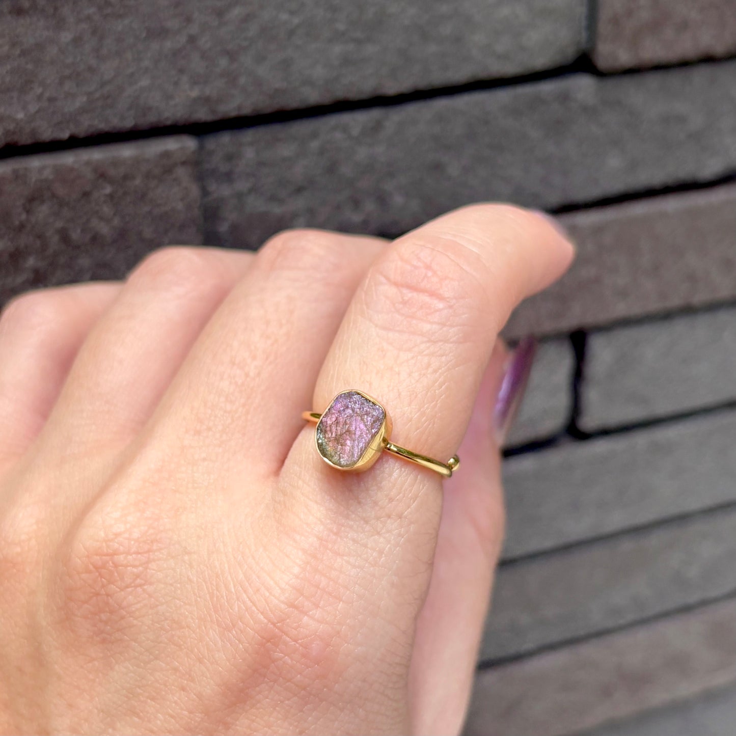 Brass roughcut ring
