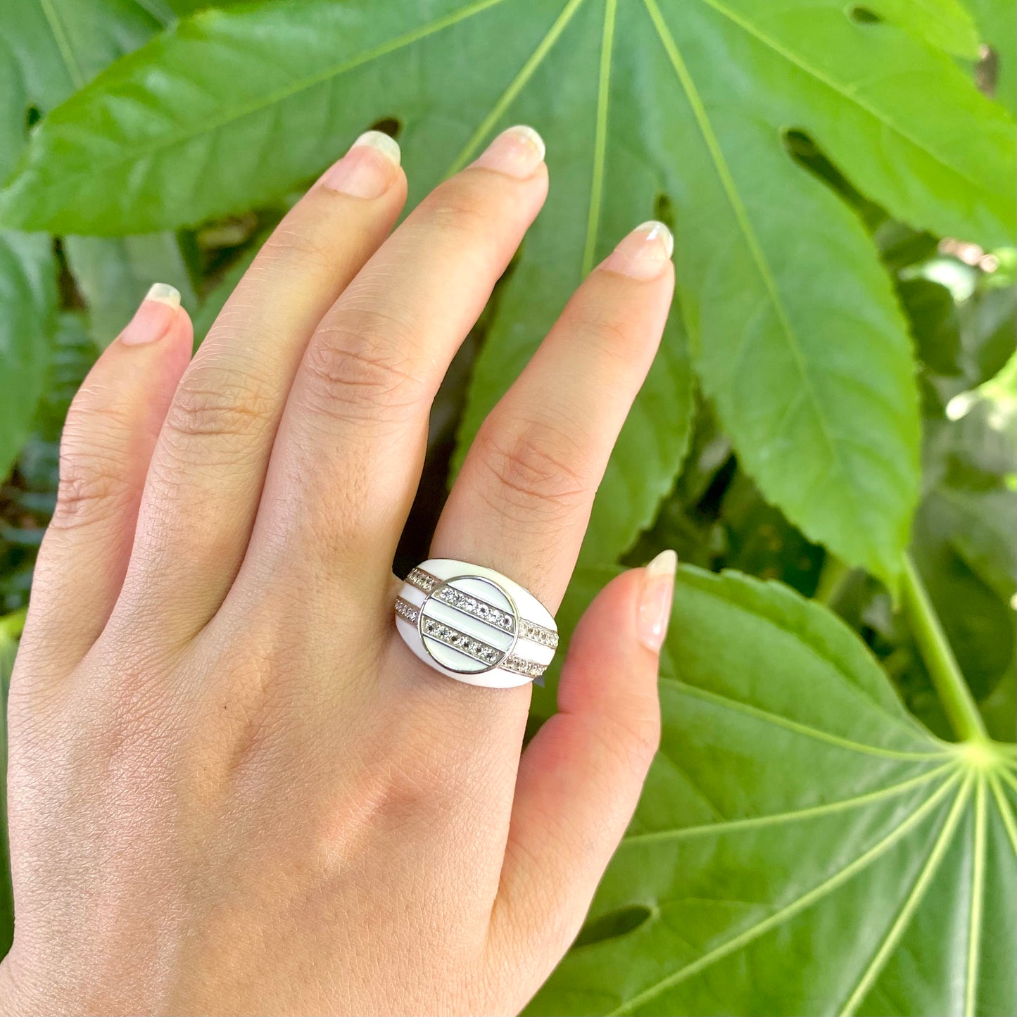 【Bijumam poco】Enamel × stone ring