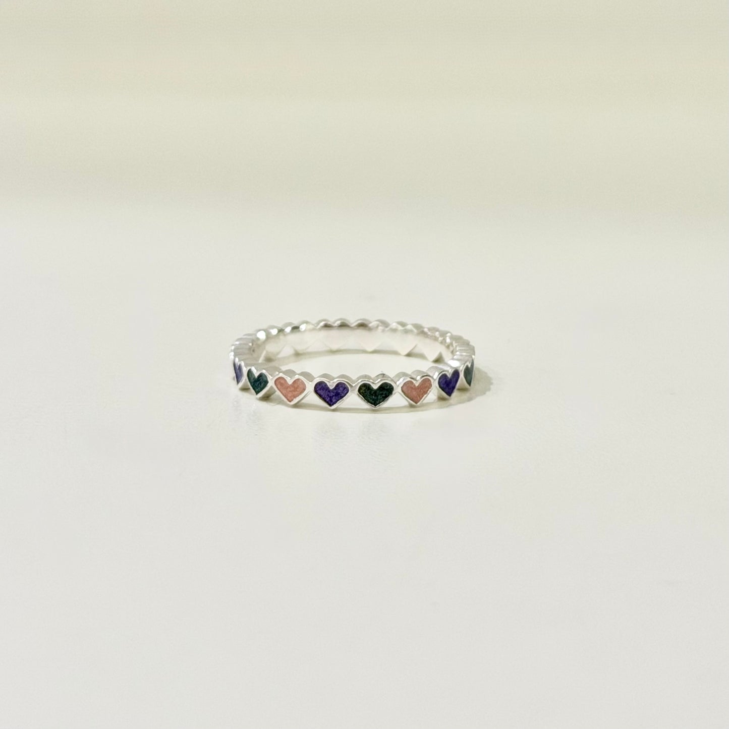 Heart enamel ring 8