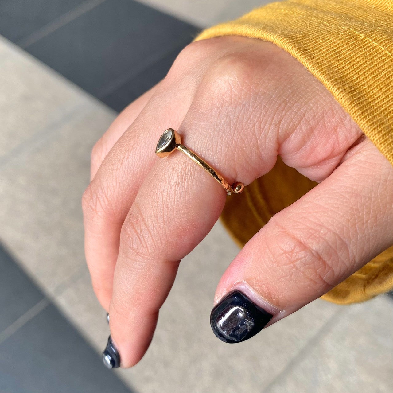 Brass petit ring〈clear〉