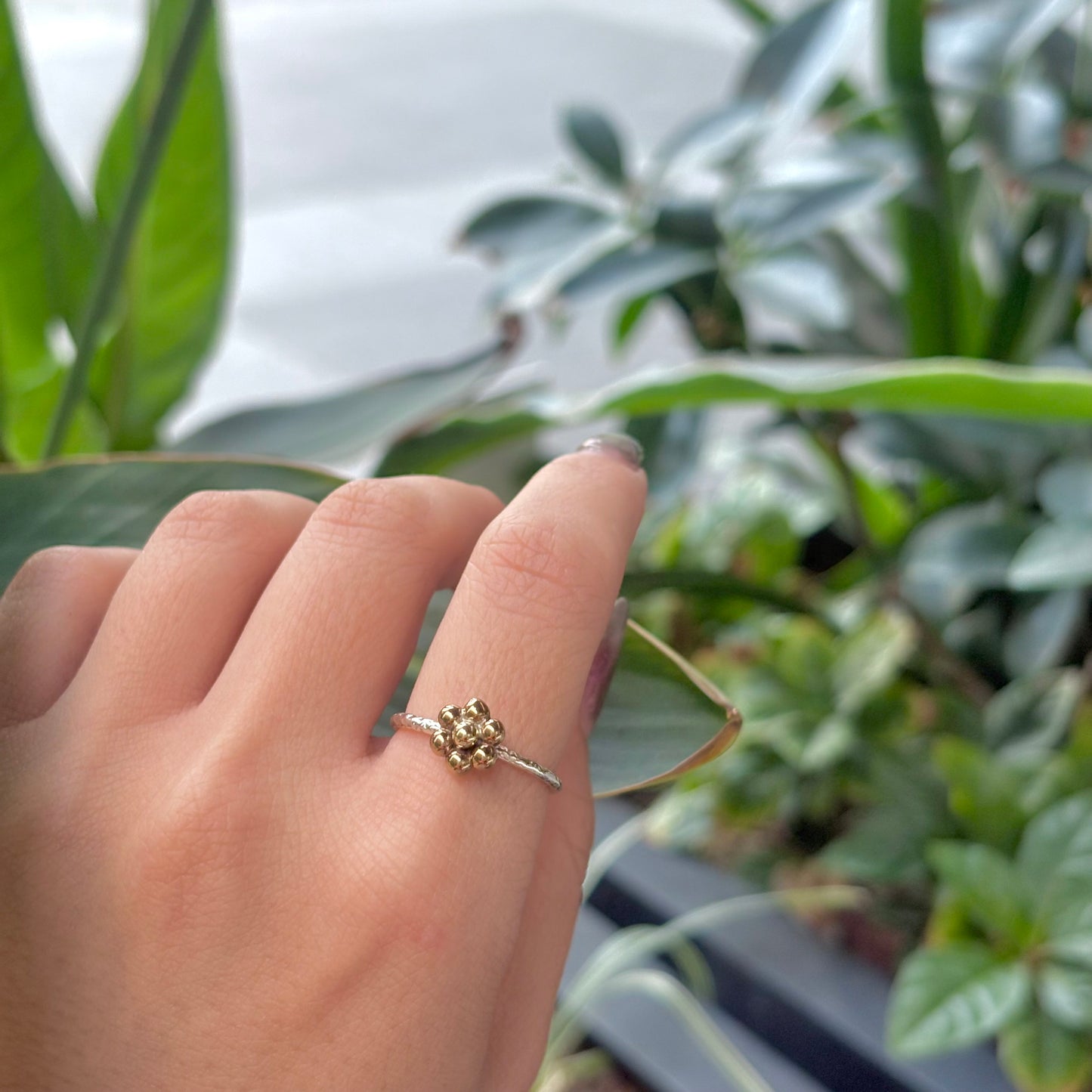 Flower plain ring 26