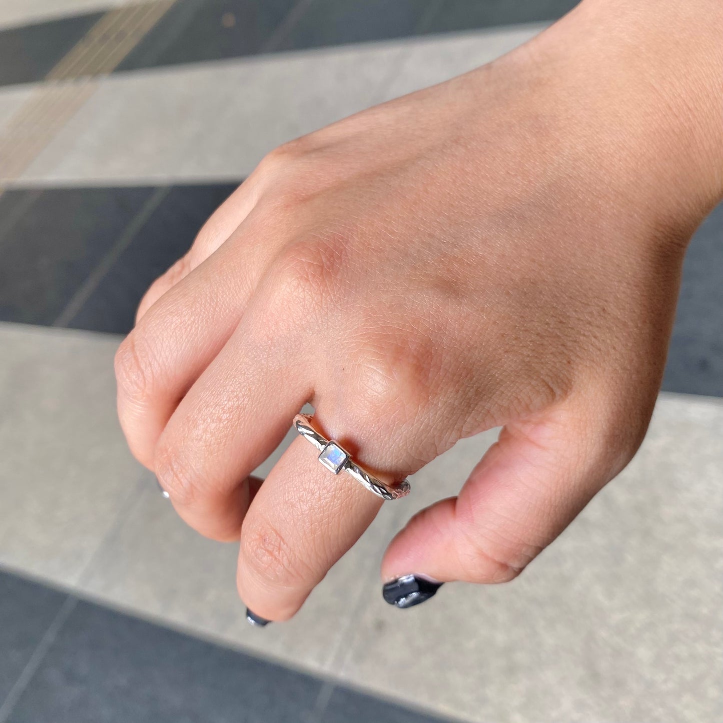 Silver925 square petit ring