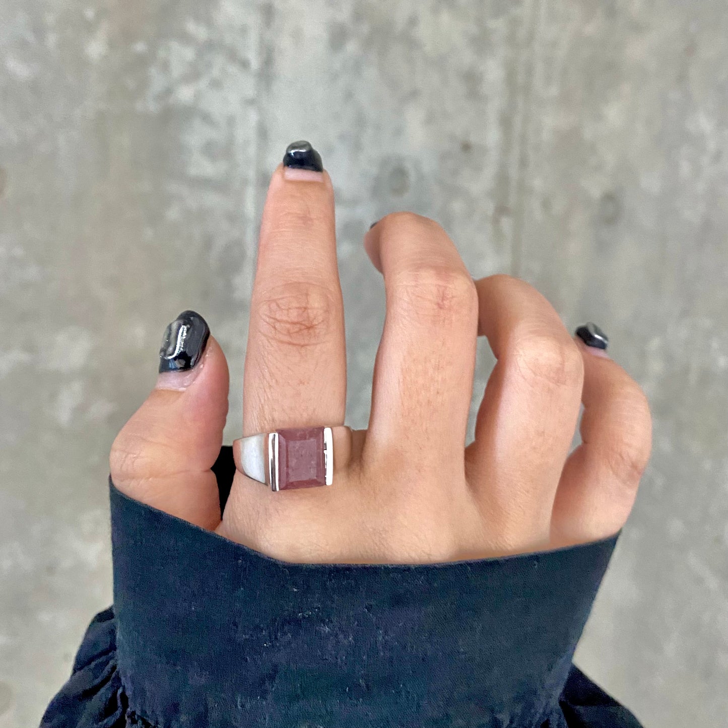 Silver925 square ring 7