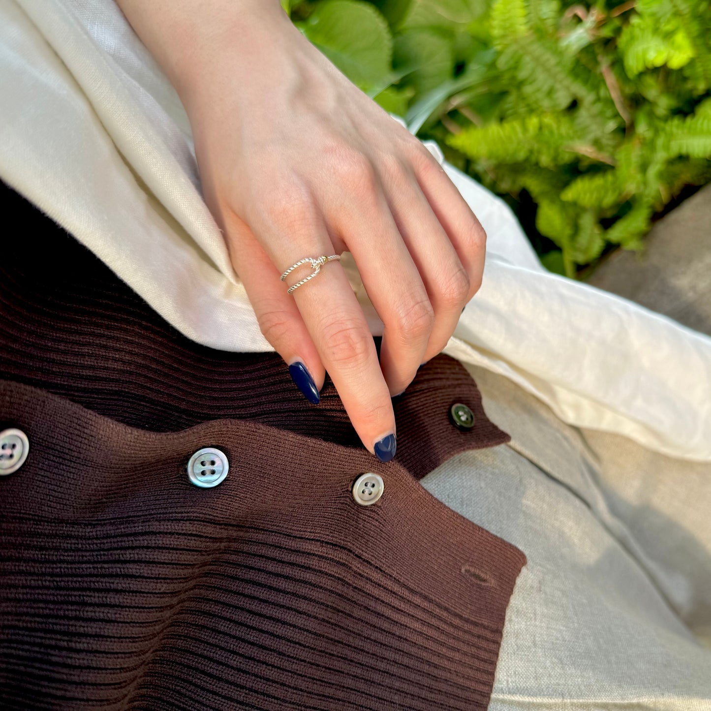 Silver925×Brass plain ring 27