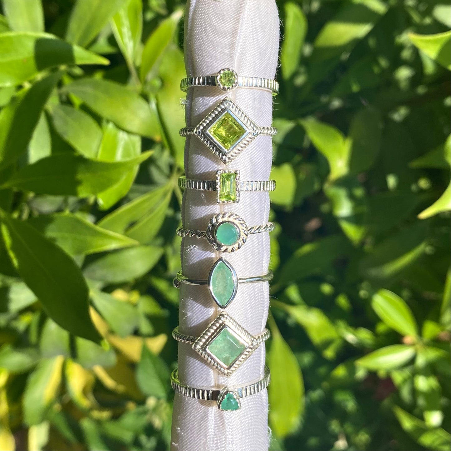 Silver925 petit ring〈green〉