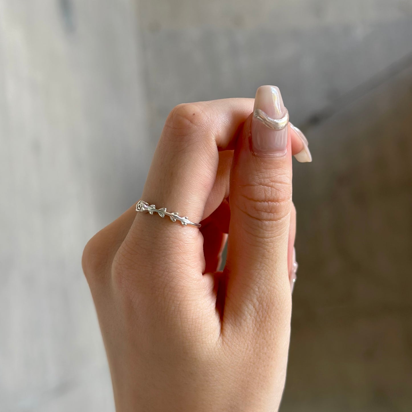 Flower plain ring 4