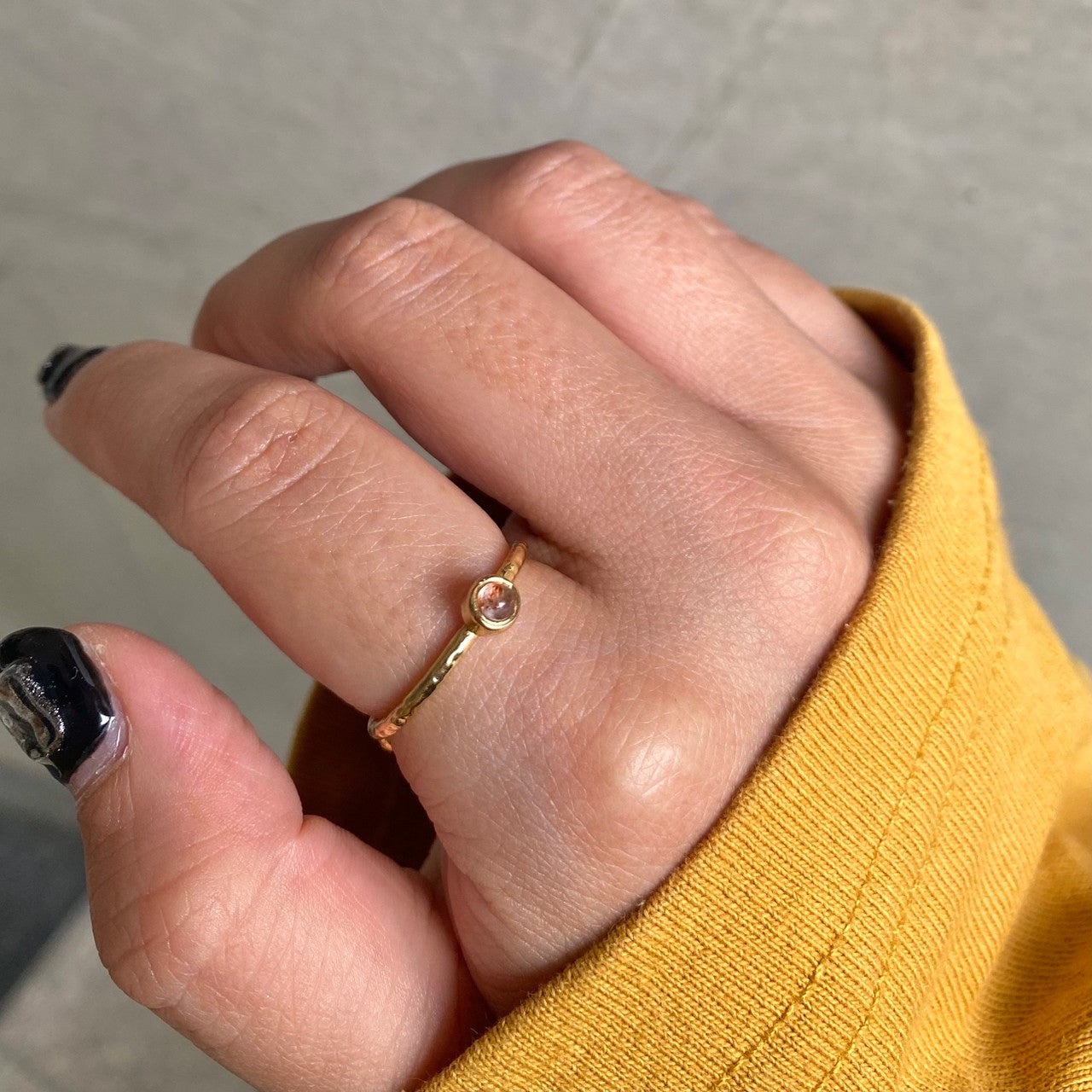 Brass petit ring〈orange〉
