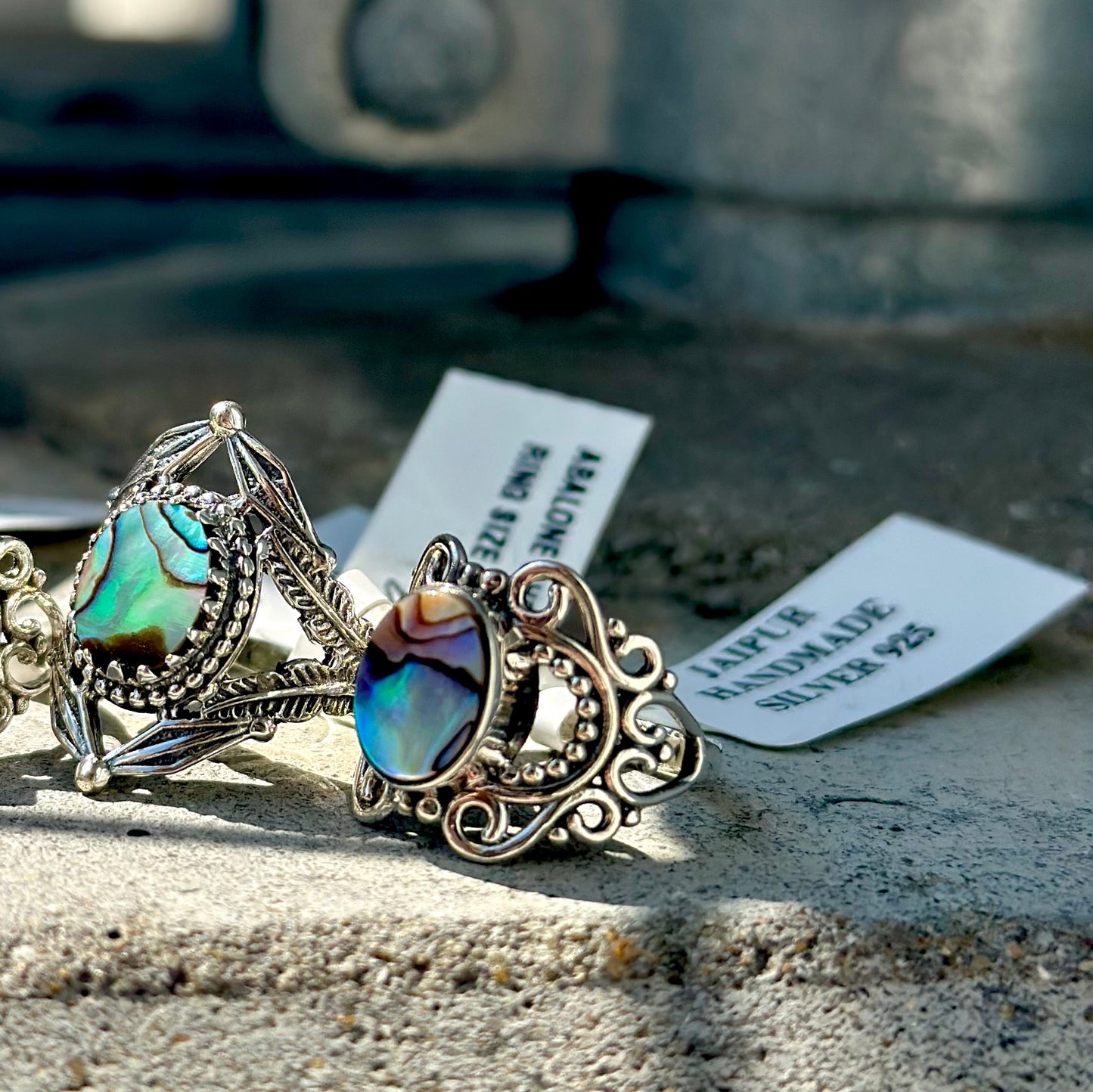 Abalone shell ring