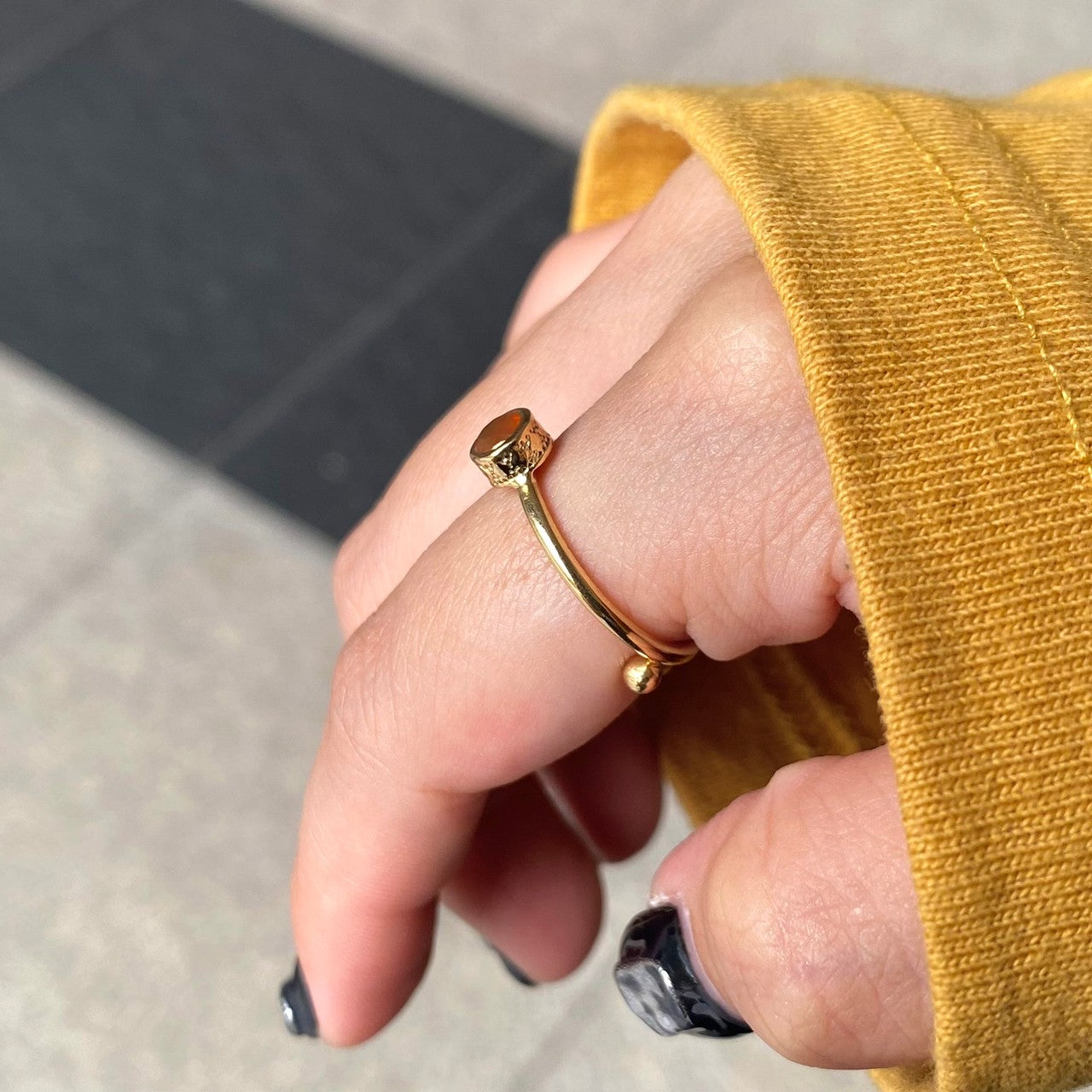 Brass petit ring〈orange〉
