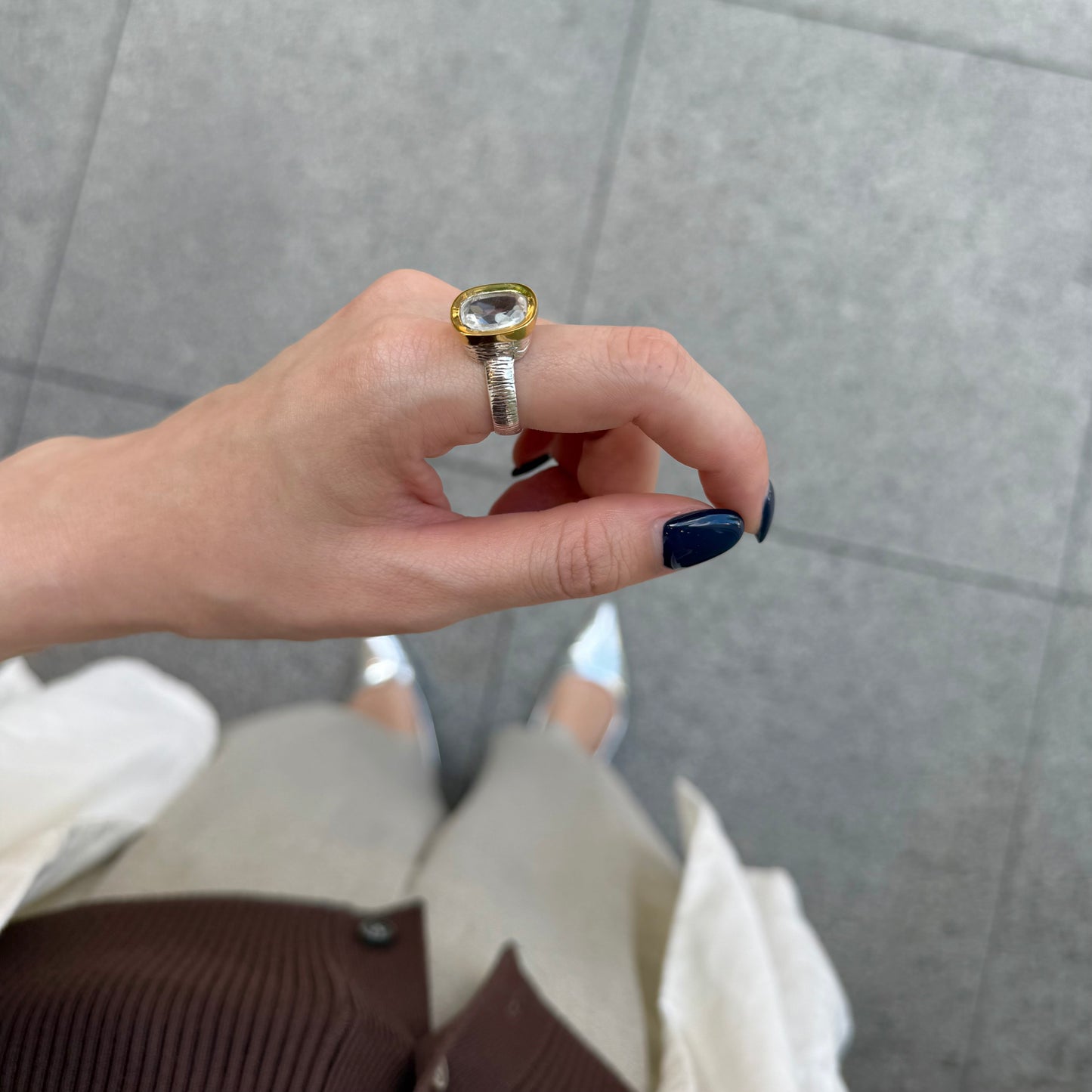 Silver925×Brass design ring 10