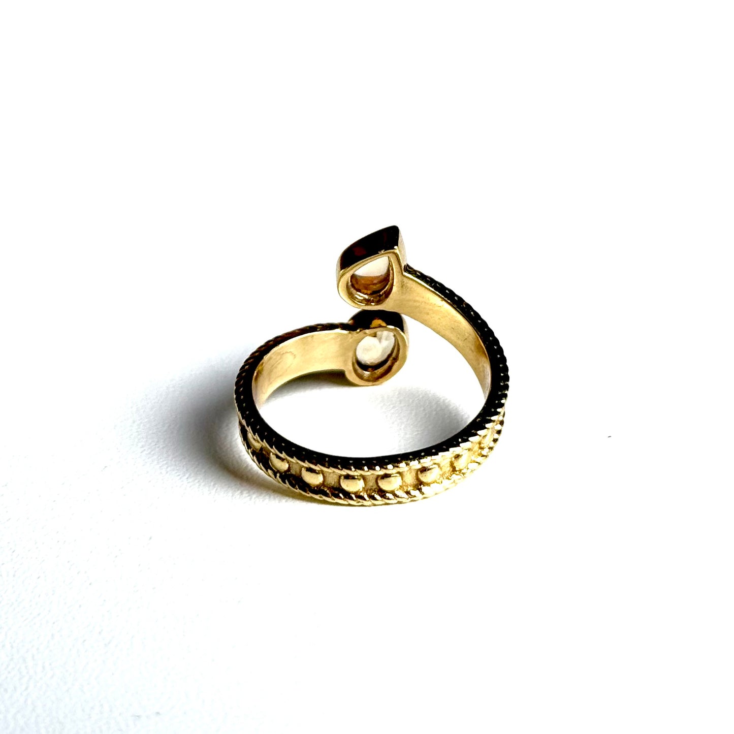 Brass 2stone ring 3