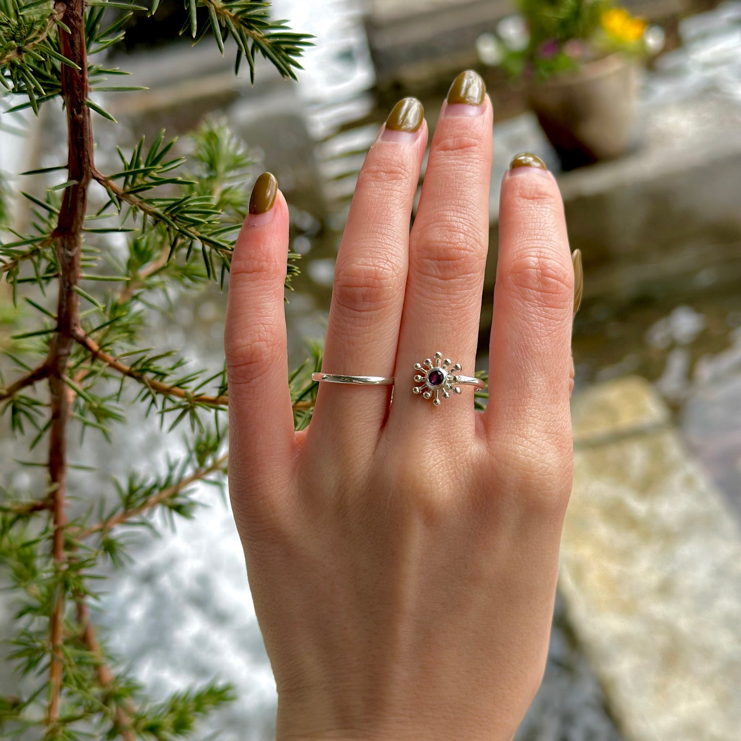 Flower 2finger ring