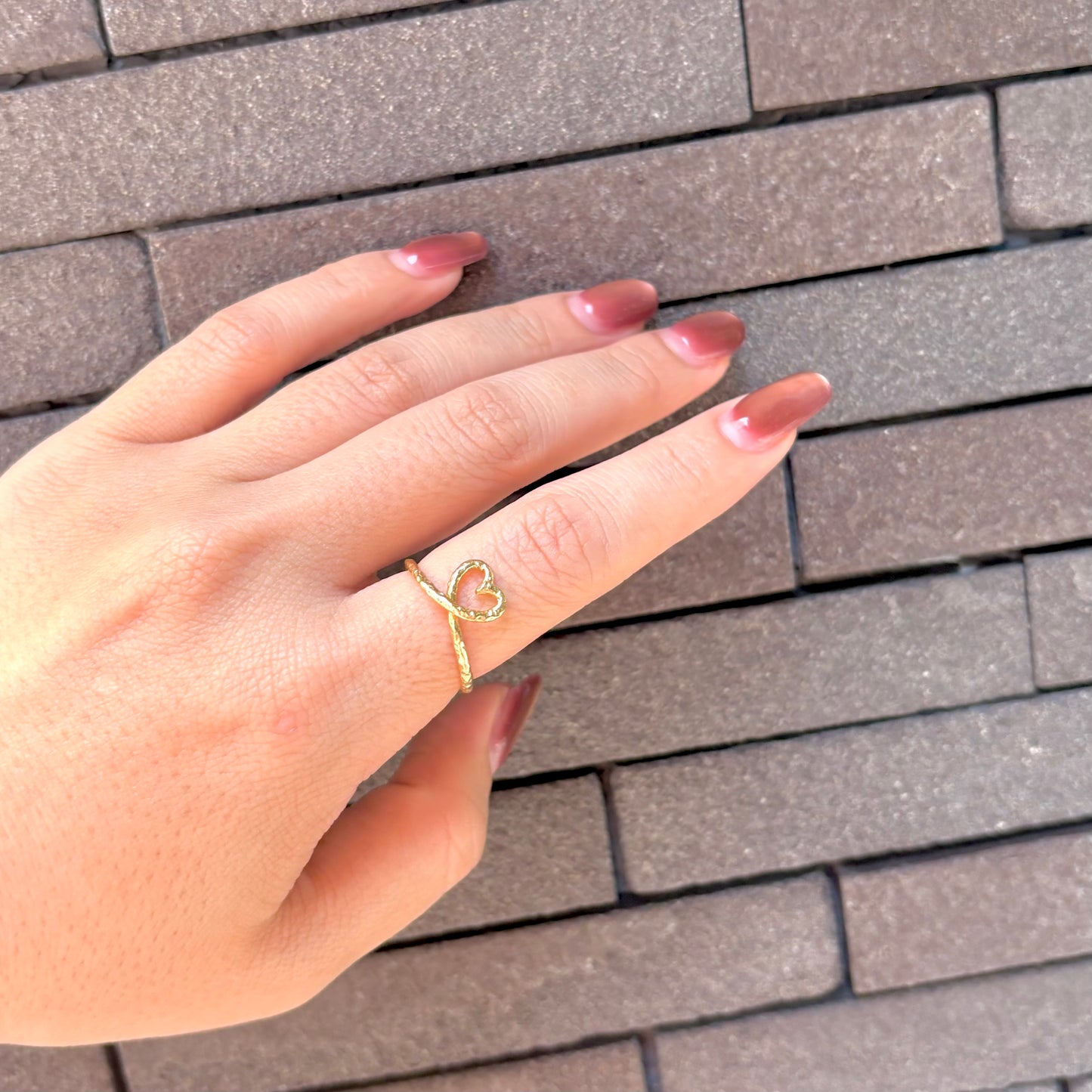 Brass Heart plain ring 5