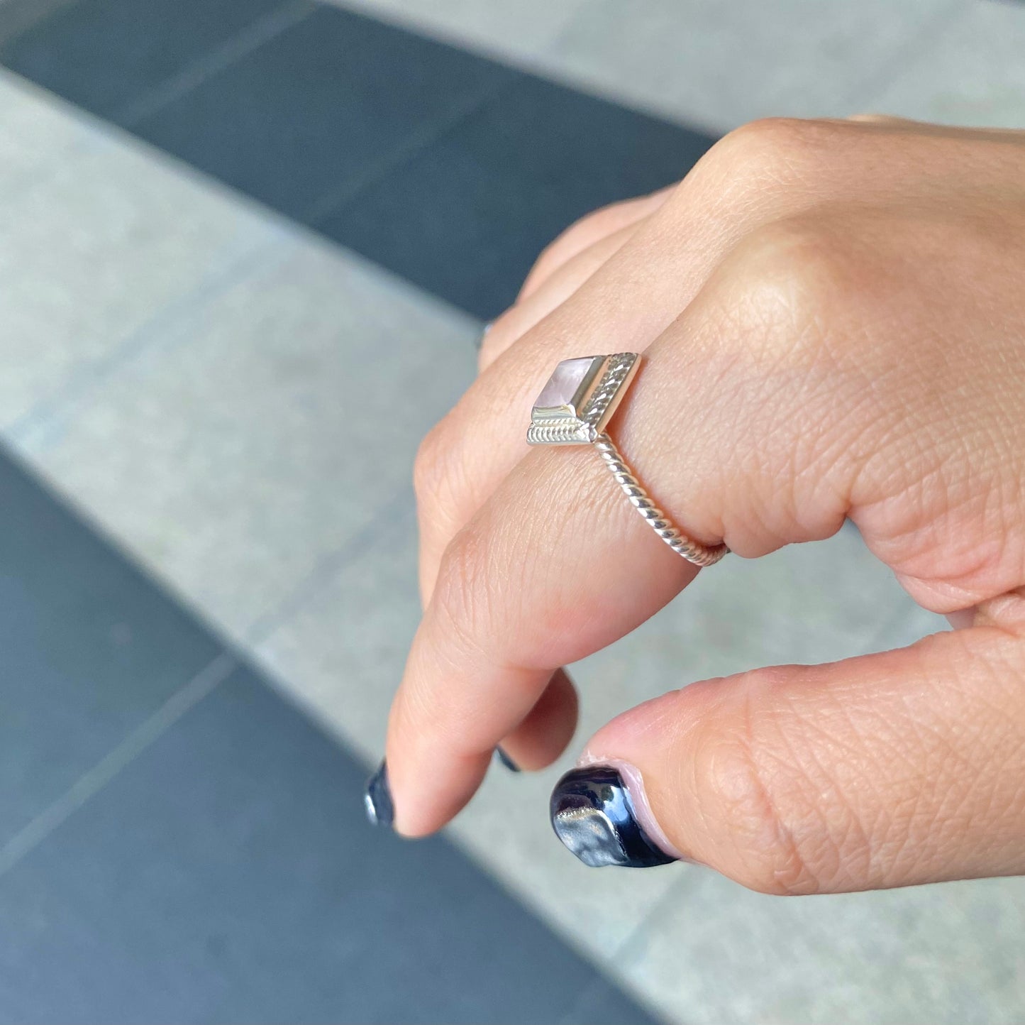 Silver925 petit ring〈pink〉