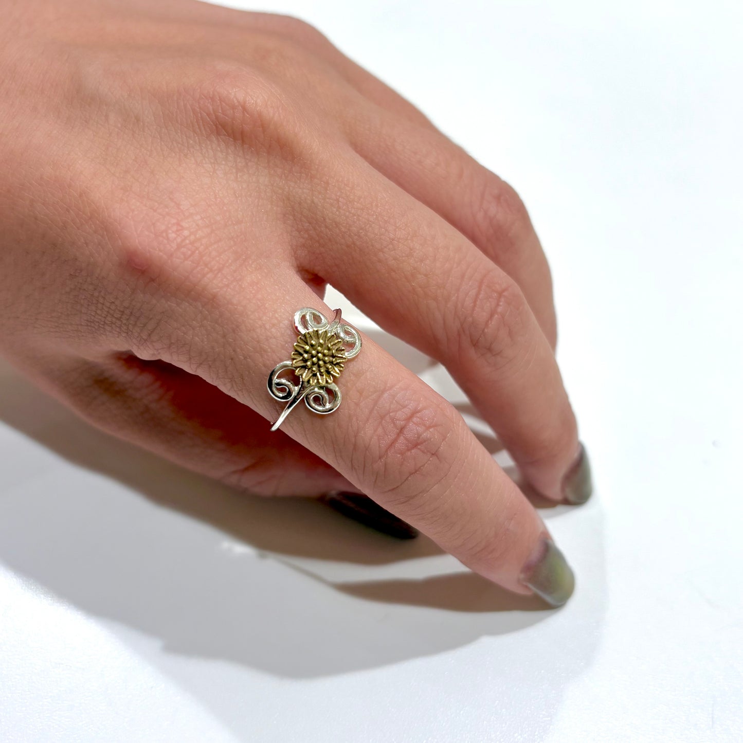 Flower plain ring 21