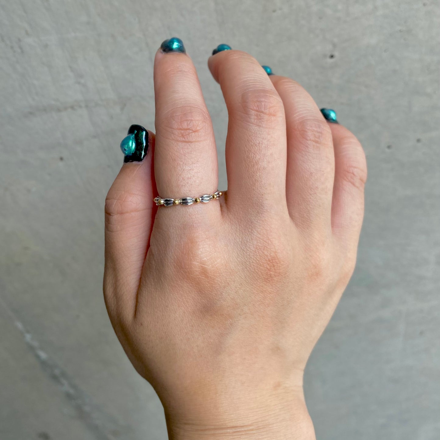 【poco】Silver925×18K plain ring 1