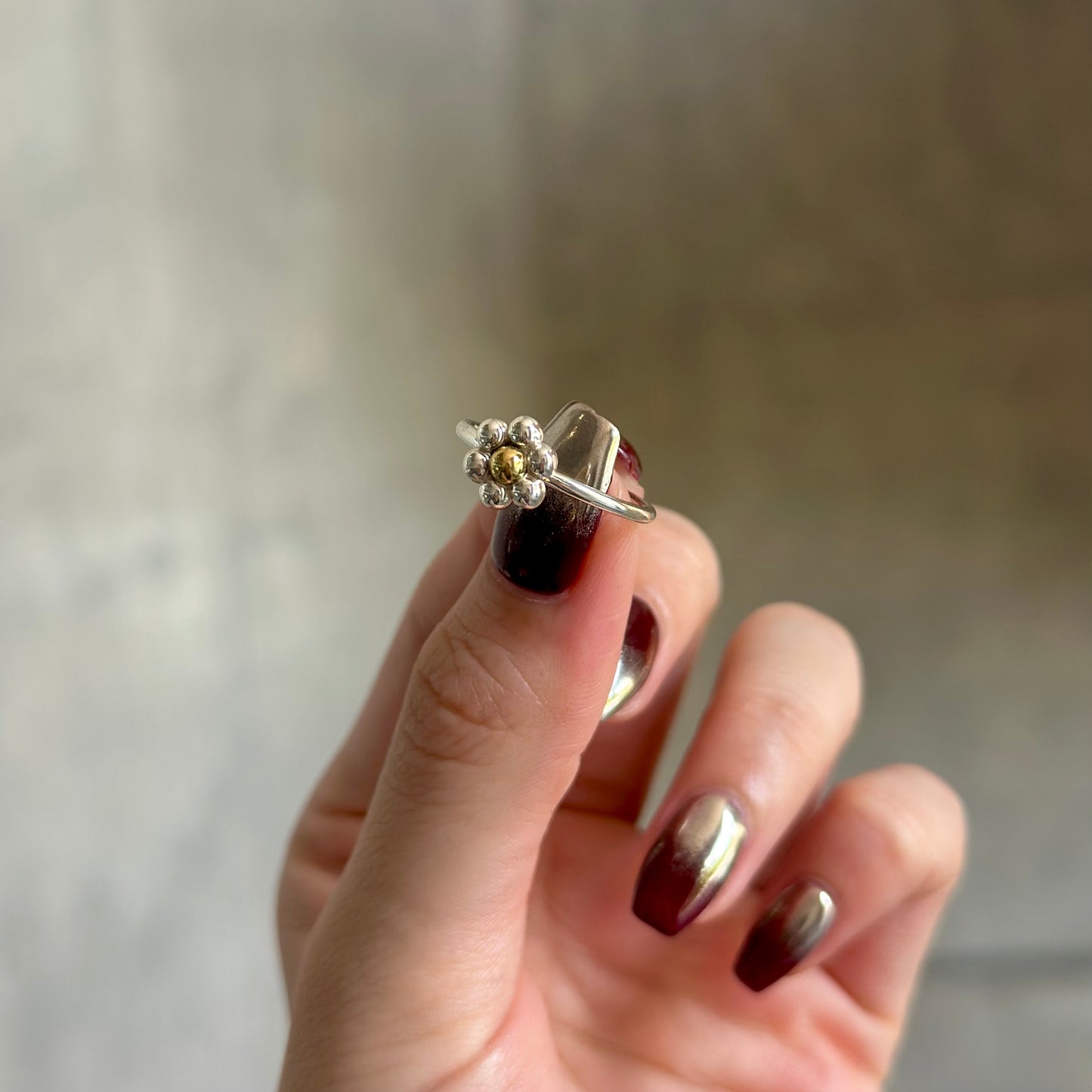 Flower plain ring 19