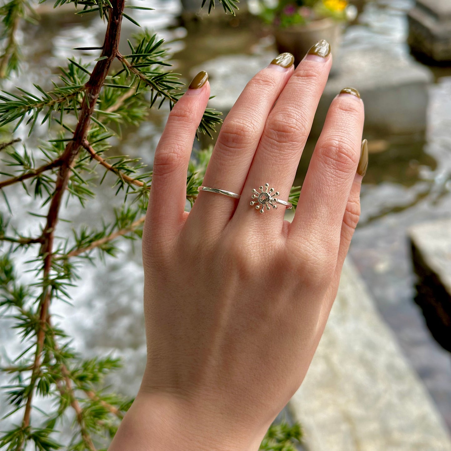 Flower 2finger ring