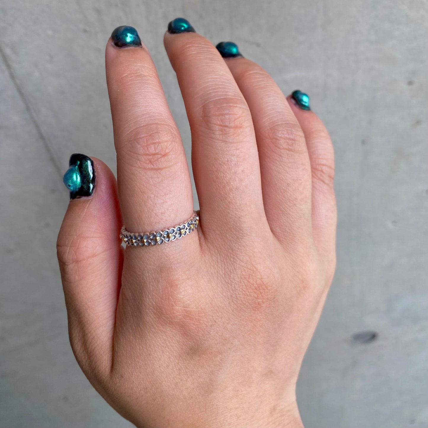 【poco】Silver925×18K plain ring 3
