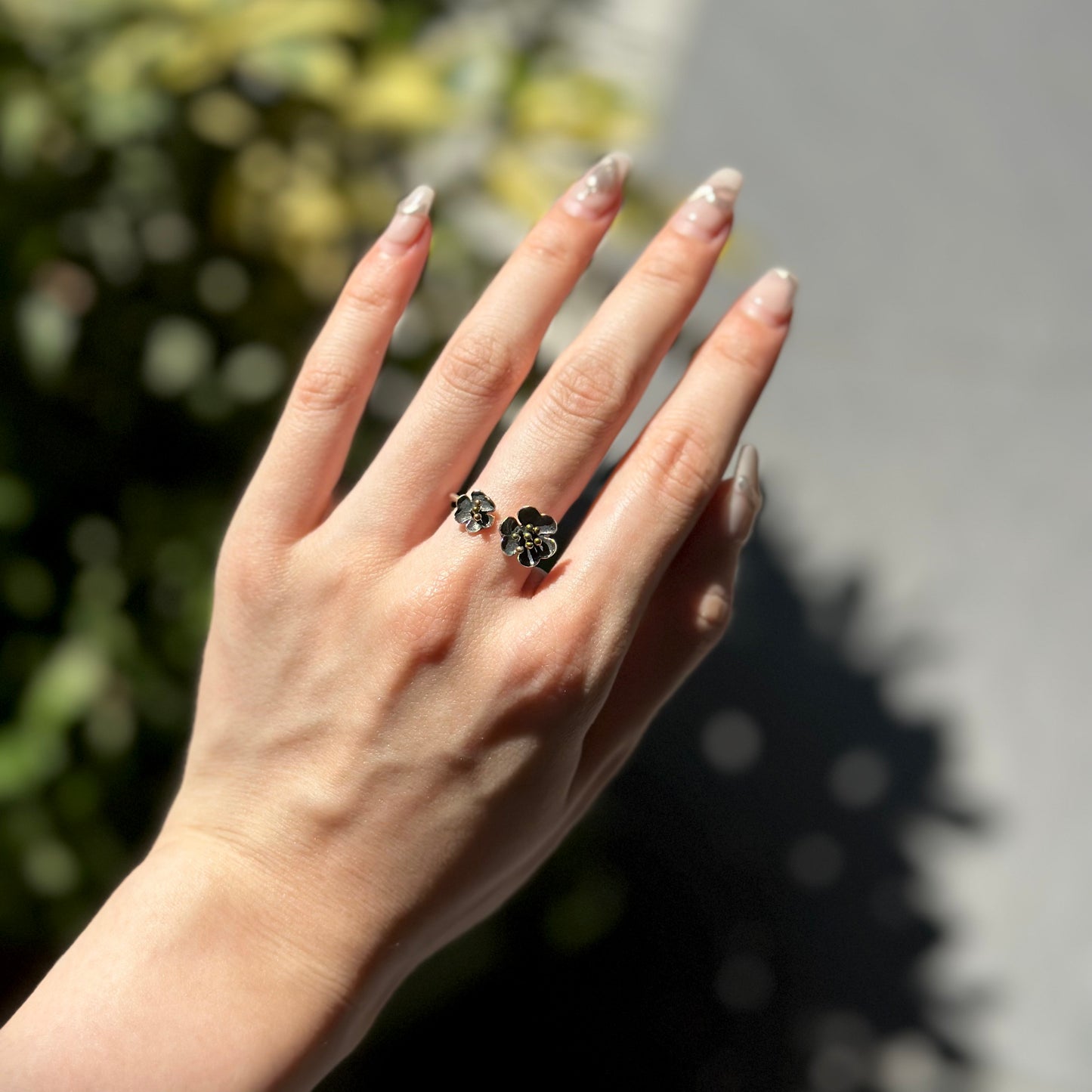 Flower plain ring