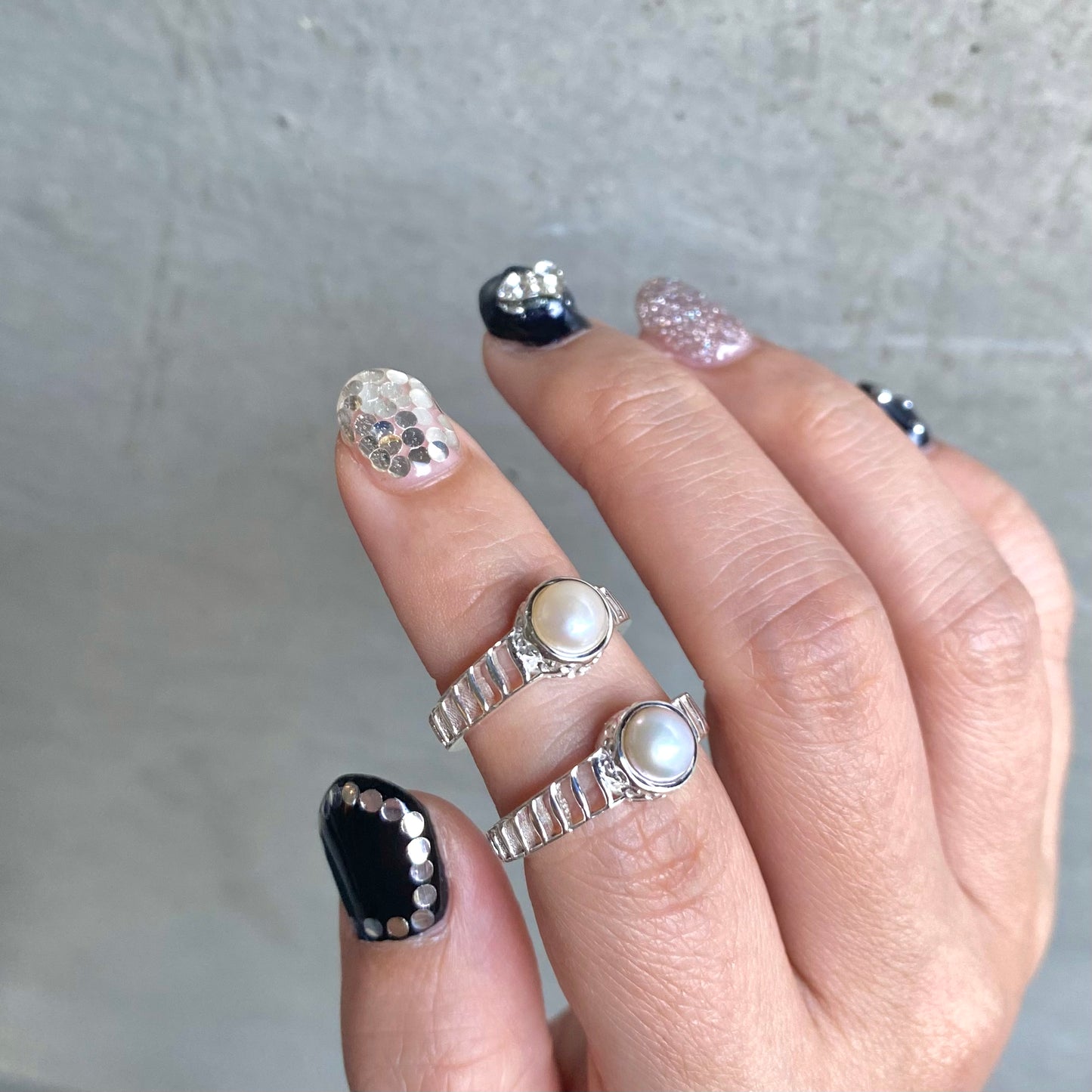 Silver925 Pearl design ring 9