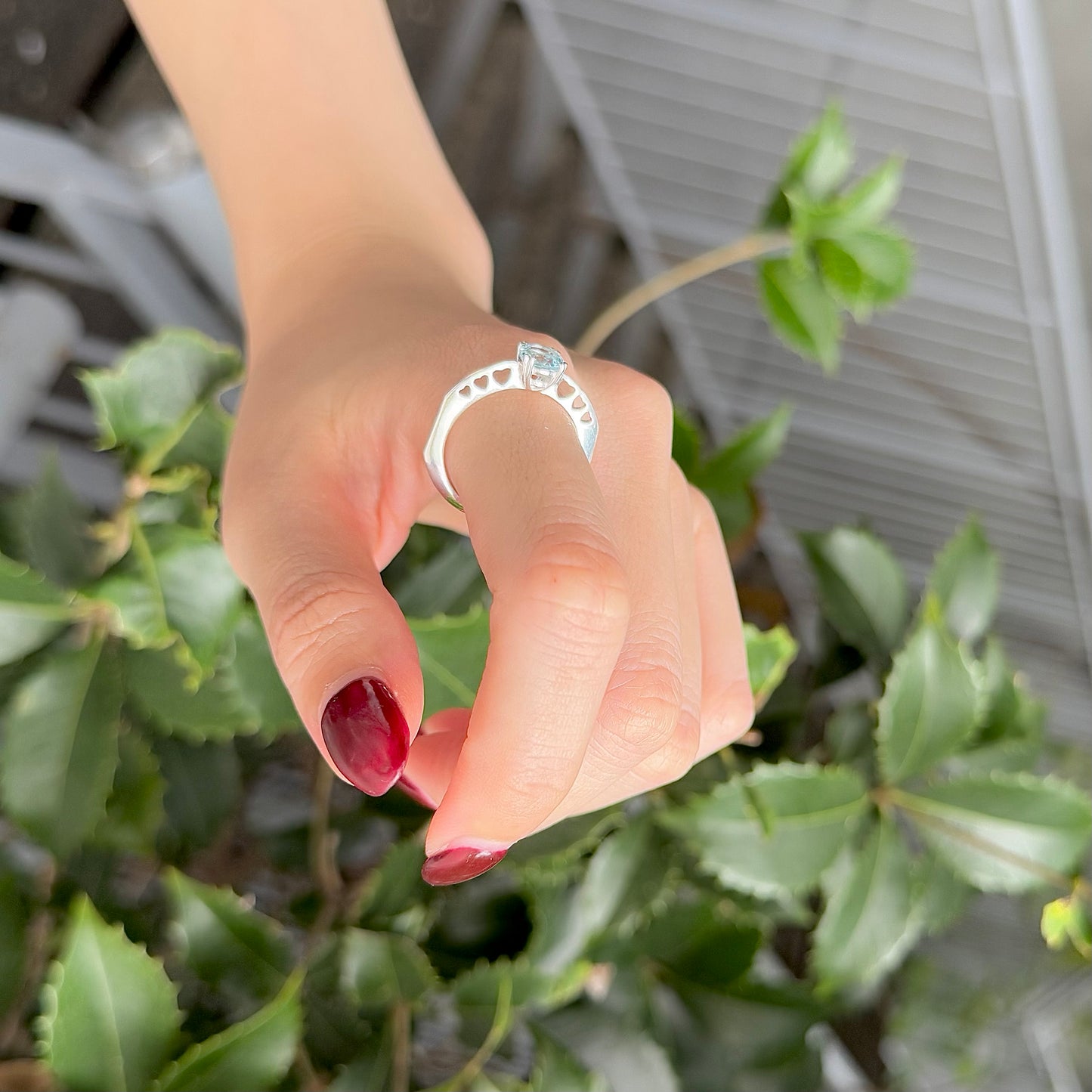 Heart design ring 〈Blue Topaz〉